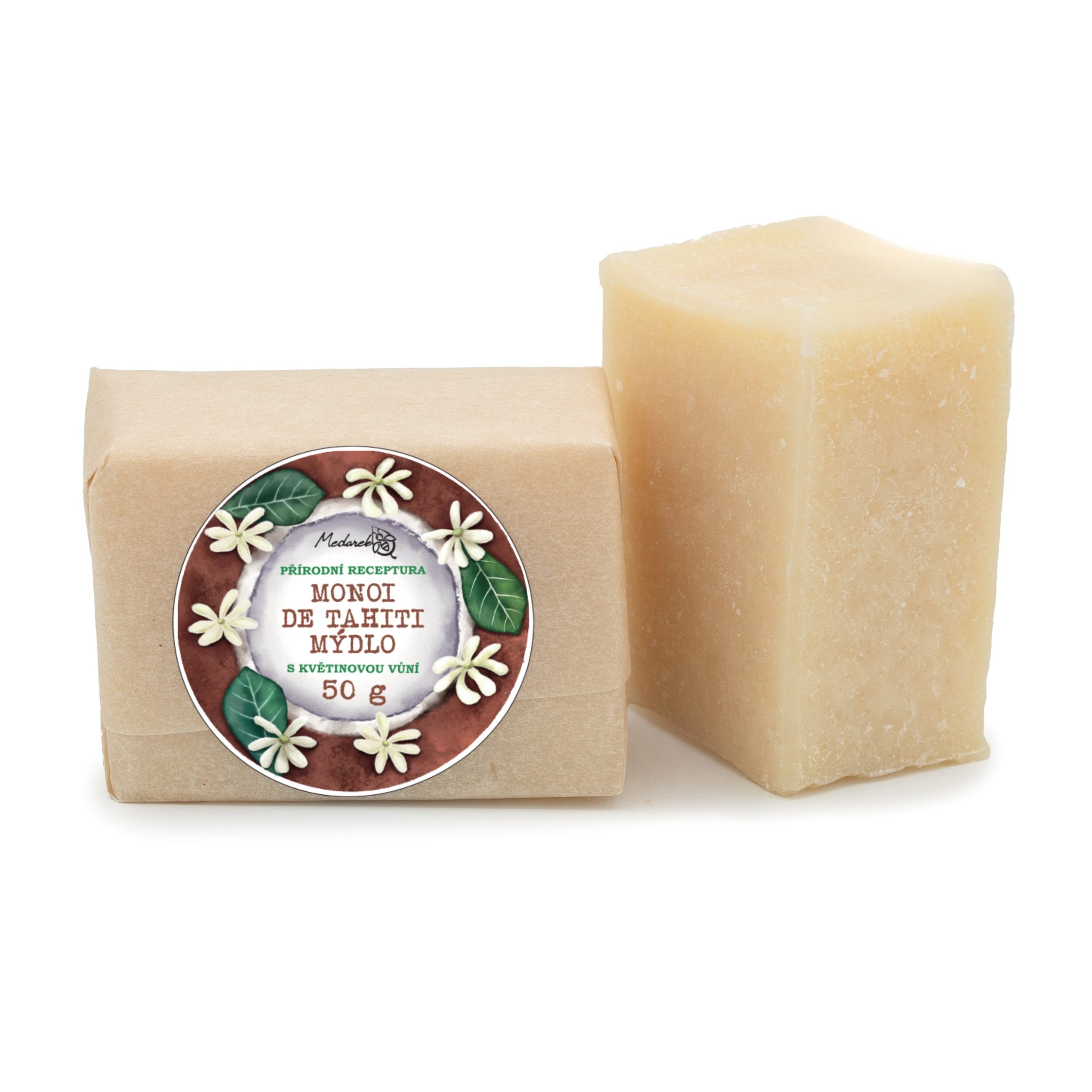 Medarek Tuhé mýdlo - Monoi de Tahiti (50 g) - s květinovou vůní Medarek