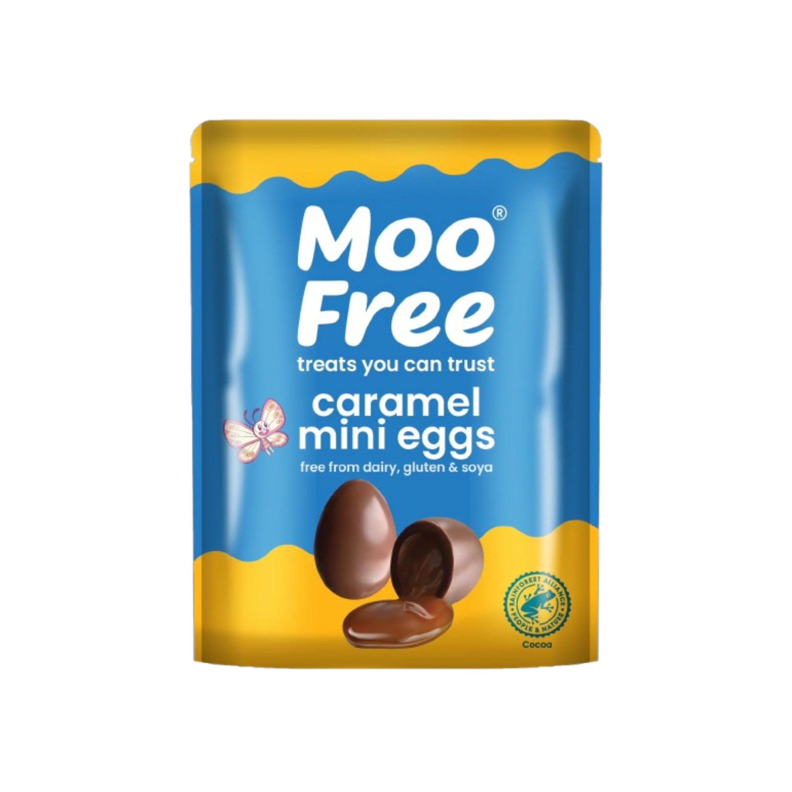 Moo free Vajíčka kakaová plněná karamelem (84 g) Moo Free