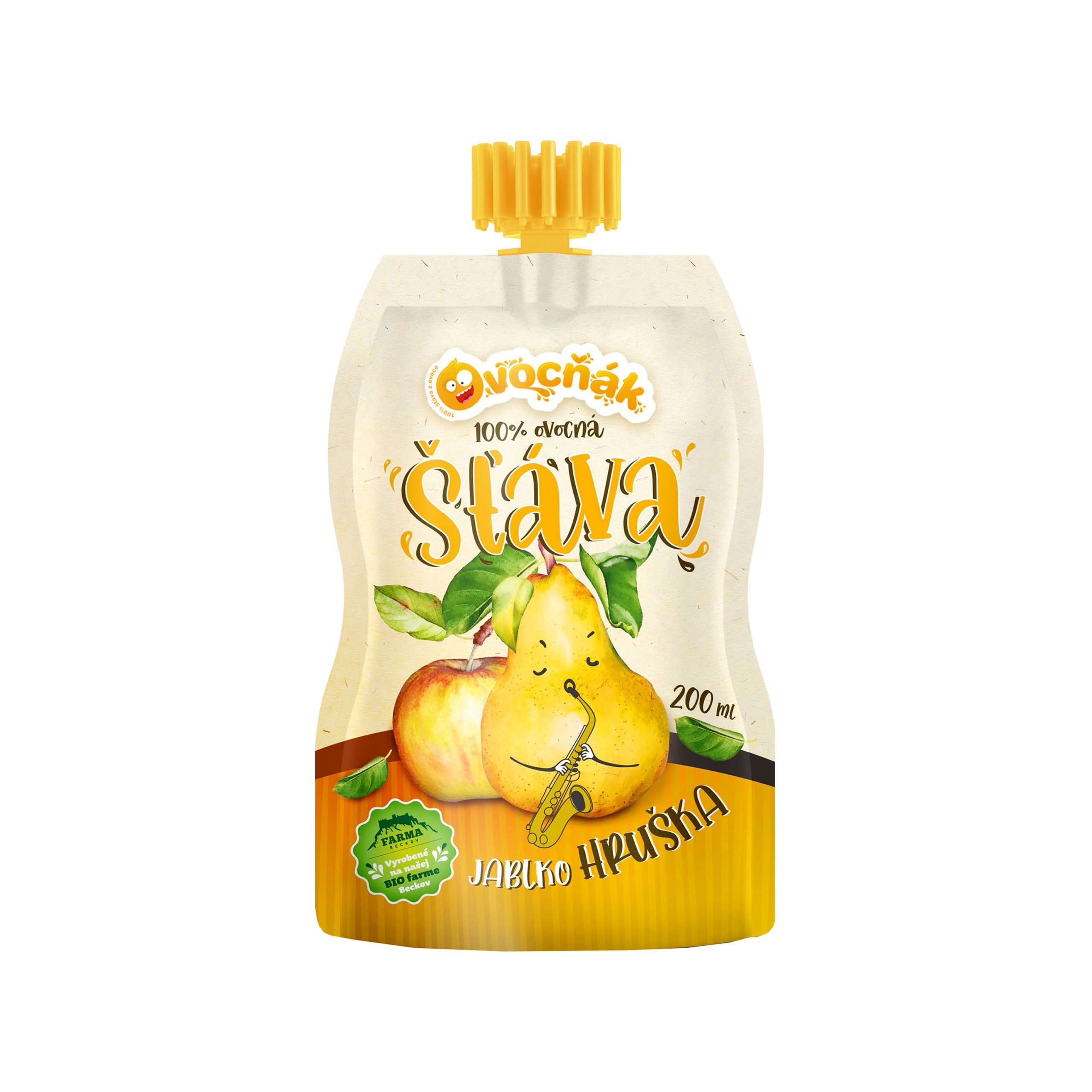 Mošt ovocný jablko-hruška 200 ml   OVOCŇÁK Ovocňák