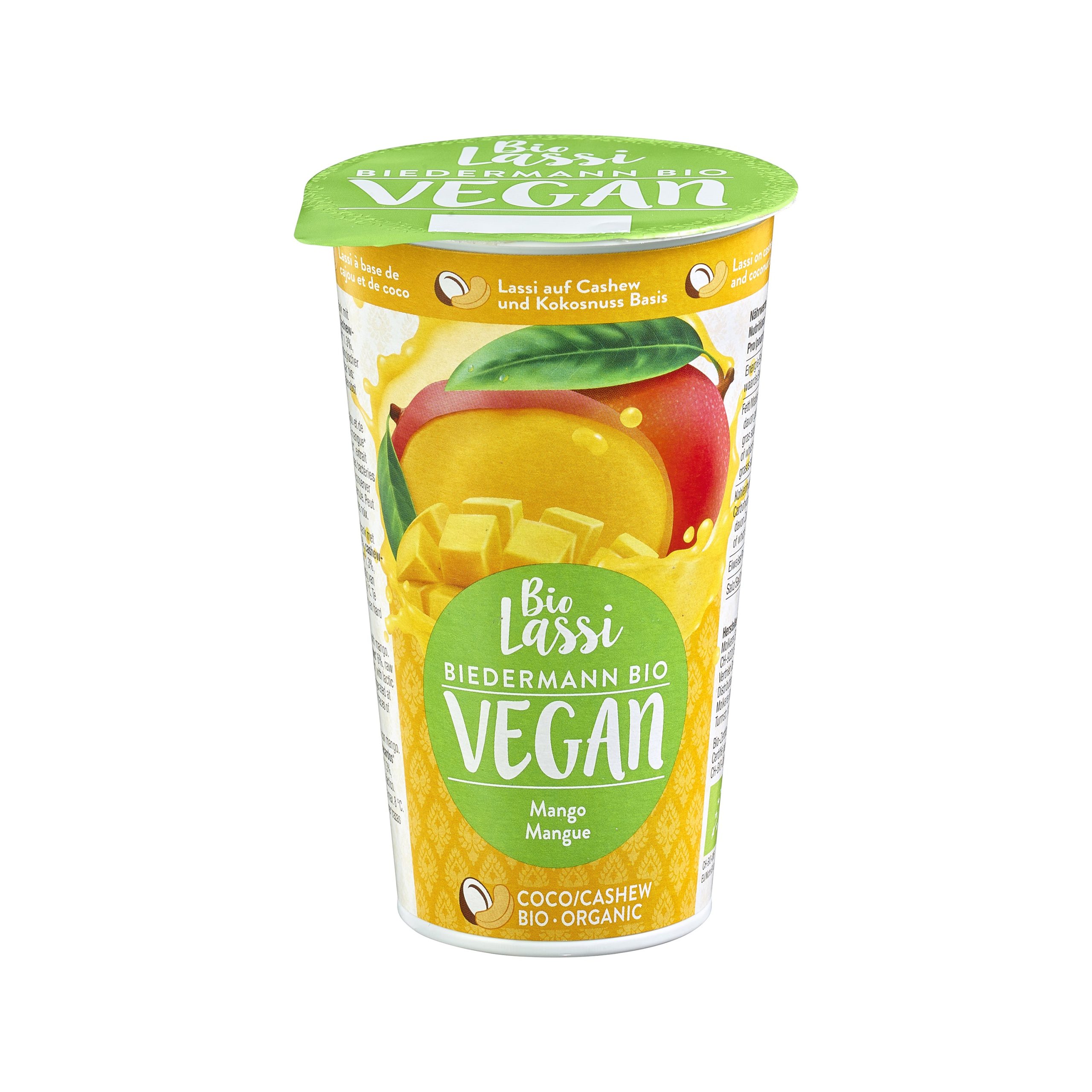 Nápoj lassi s mangovým pyré vegan 230 ml BIO   BIEDERMANN Dennree