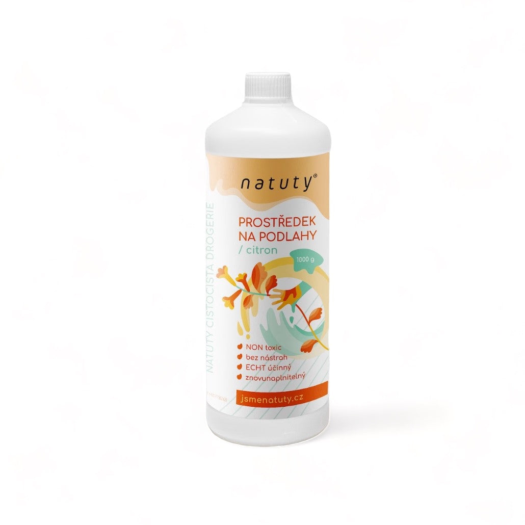 Natuty Prostředek na podlahy s vůní citronu (1 l) - čistá podlaha beze šmouh Natuty