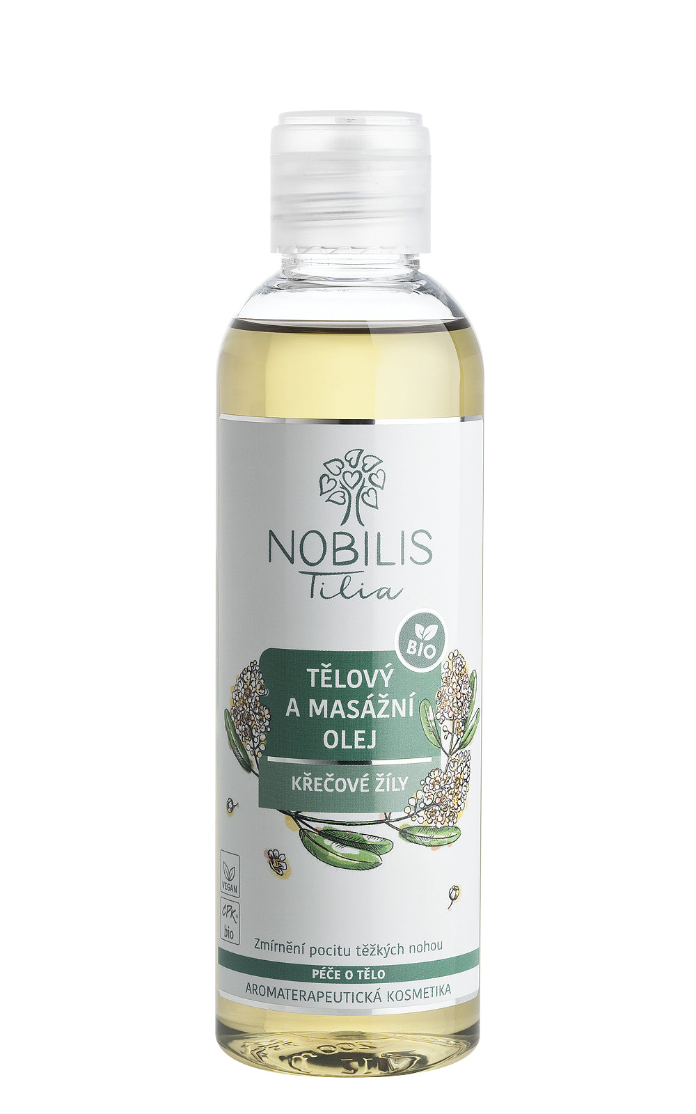 Nobilis Tilia Tělový a masážní olej Křečové žíly BIO (200 ml) - zmírní pocit těžkých nohou Nobilis Tilia