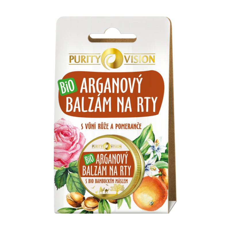 Purity Vision Balzám na rty BIO (12 ml) - s vůní růže a pomeranče Purity Vision