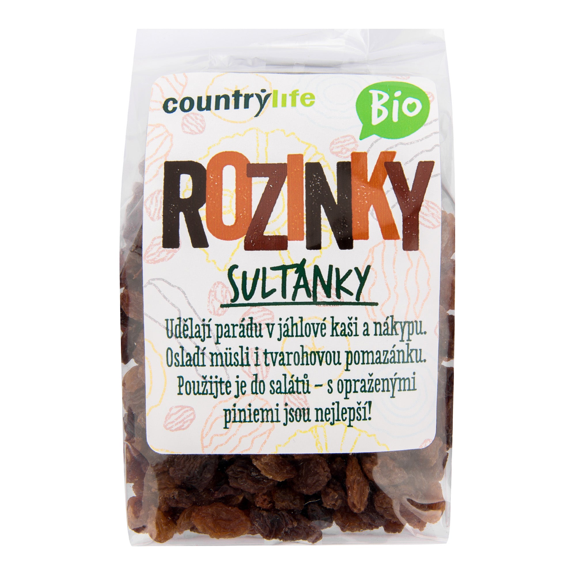 Rozinky sultánky 200 g BIO   COUNTRY LIFE - min. trv. do 15. 04. 2026 Country Life