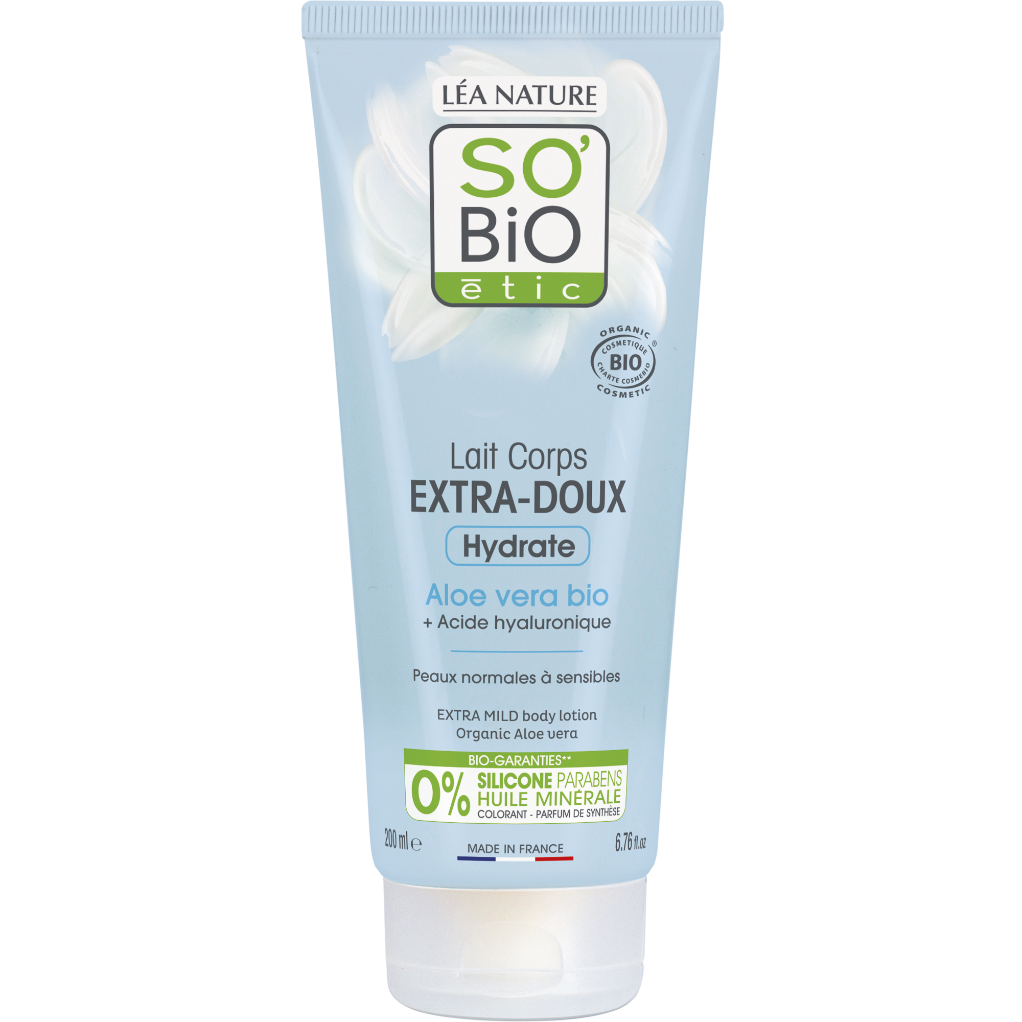 SO’BiO étic Mléko tělové extra hydratační s Aloe vera a hyaluronem BIO (200 ml) - s kyselinou hyaluronovou SO’BiO étic