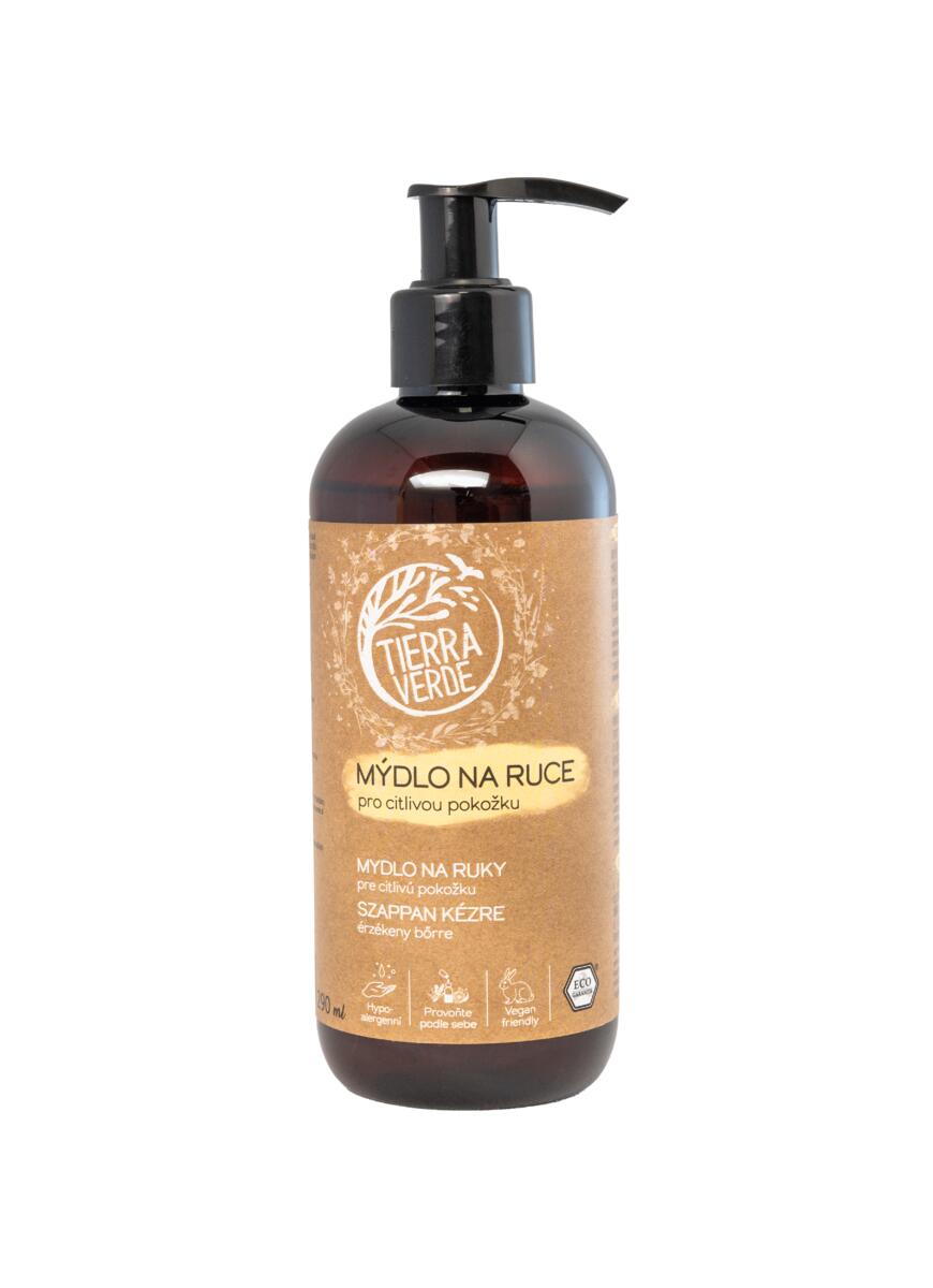 Tierra Verde Tekuté mýdlo na ruce - citlivá pokožka - 290 ml - s českým bio jitrocelem Tierra Verde