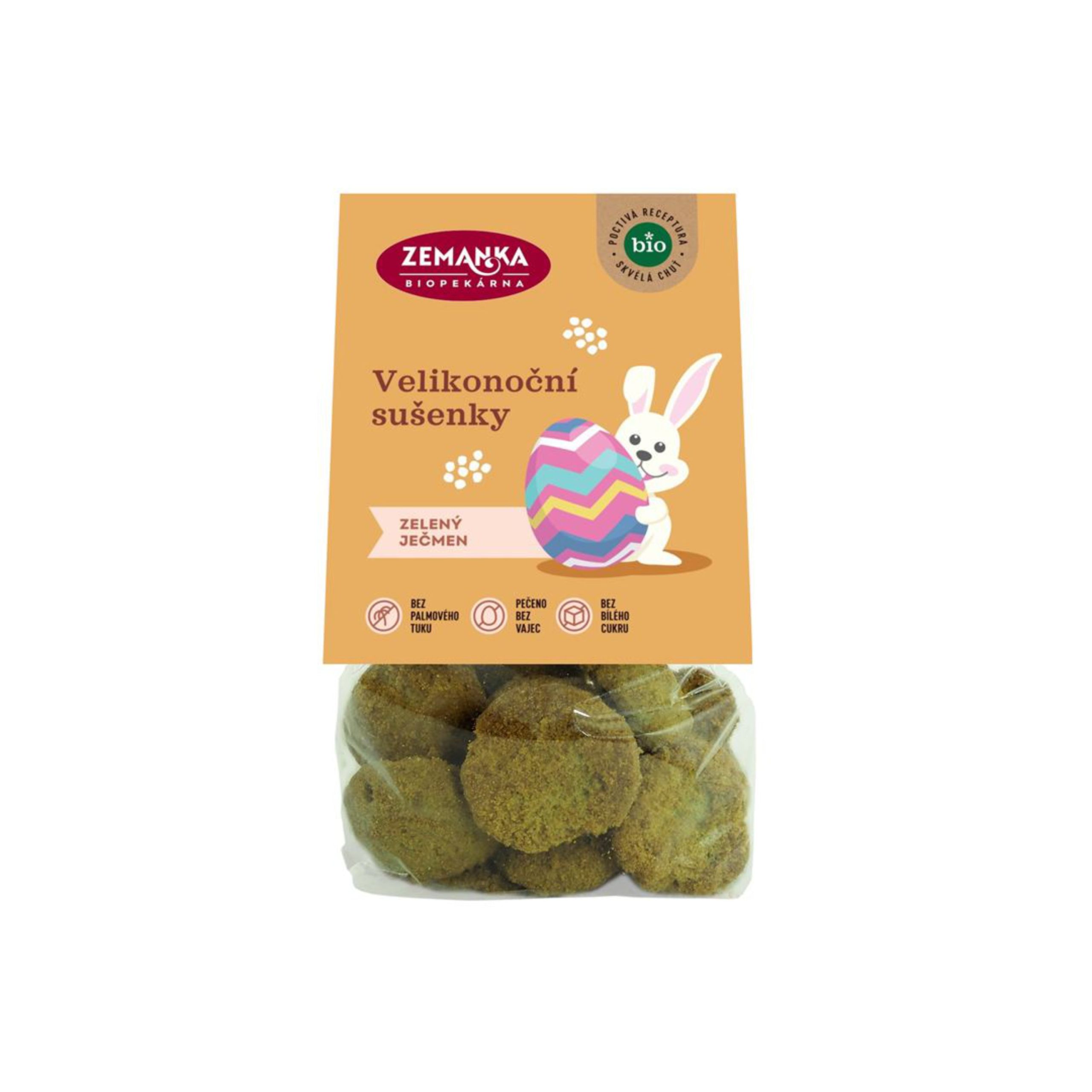 Zemanka Sušenky velikonoční se zeleným ječmenem BIO (100 g) - zdravější mlsání pro koledníky Biopekárna Zemanka