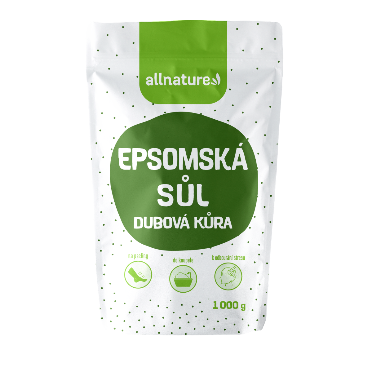 Allnature Epsomská sůl Dubová kůra (1 kg) - uvolňuje svaly a detoxikuje tělo Allnature