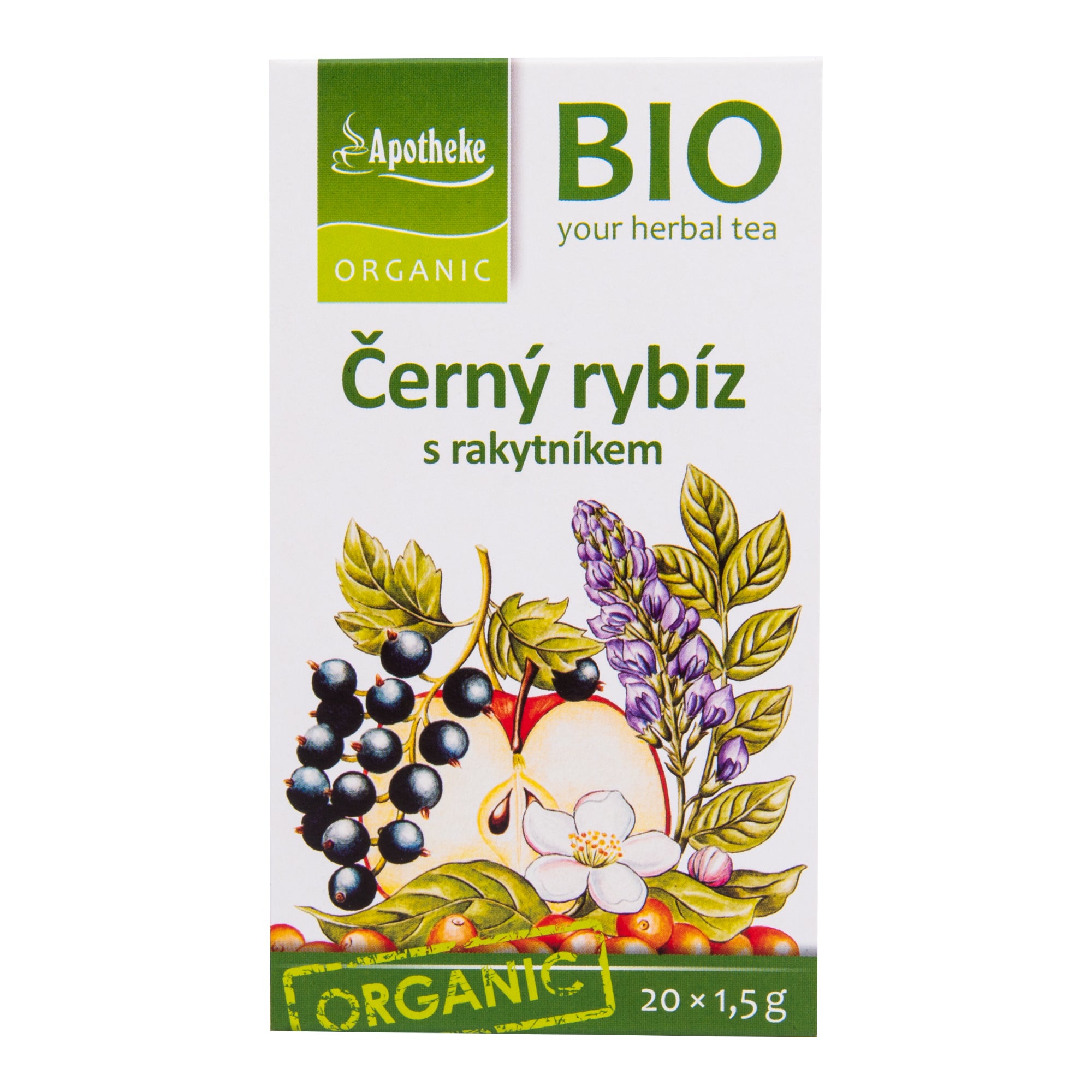 Apotheke Ovocný čaj s černým rybízem a rakytníkem BIO - nálev. sáčky (20 x 1