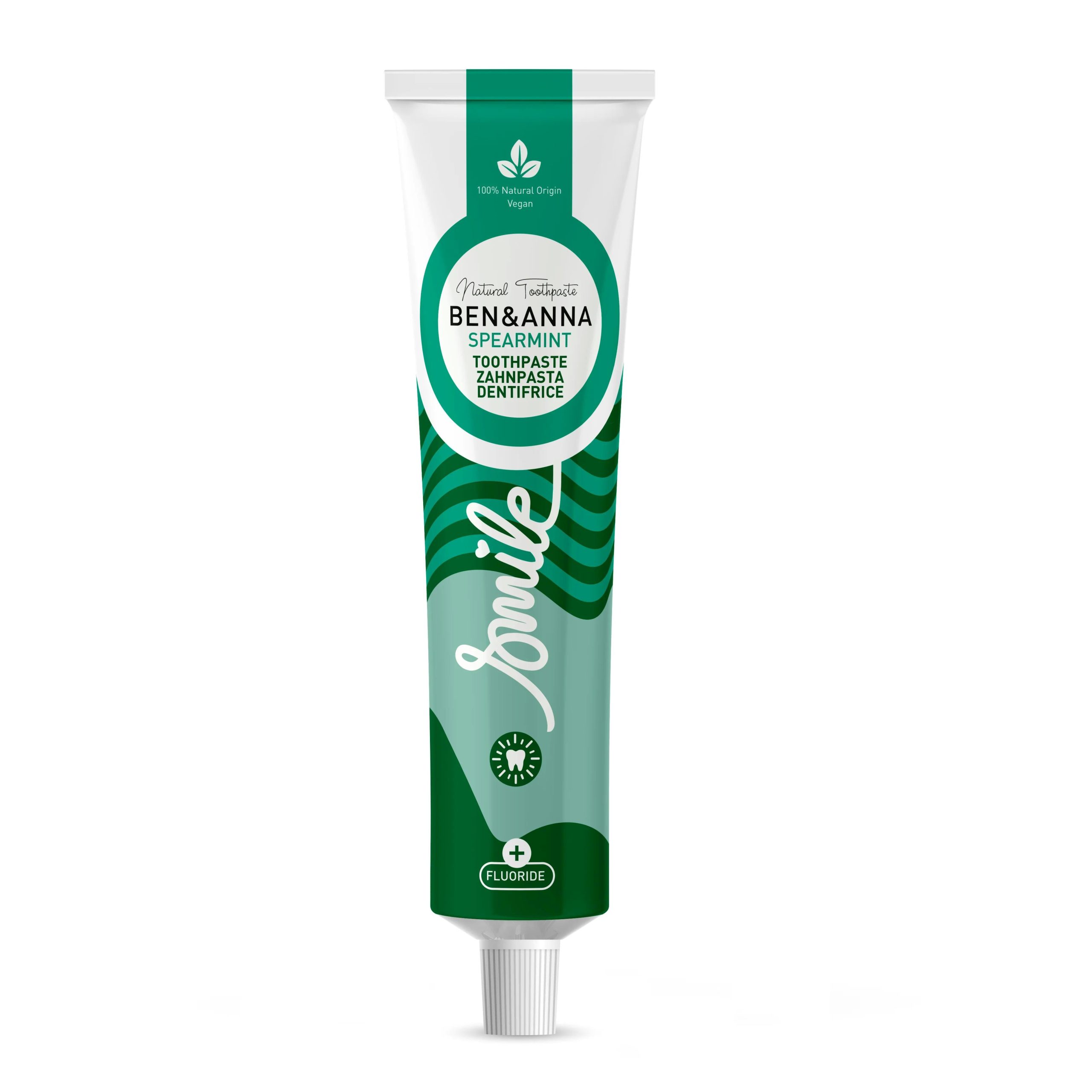 Ben & Anna Zubní pasta s fluoridem (75 ml) - Spearmint - se svěží mátou Ben & Anna