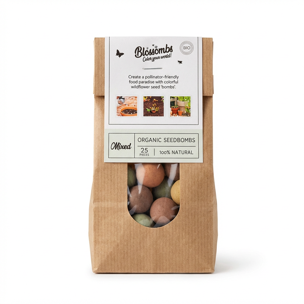Blossombs Semínkové bomby v papírovém sáčku - mix barev (25 ks) - udělejte radost sobě i přírodě Blossombs