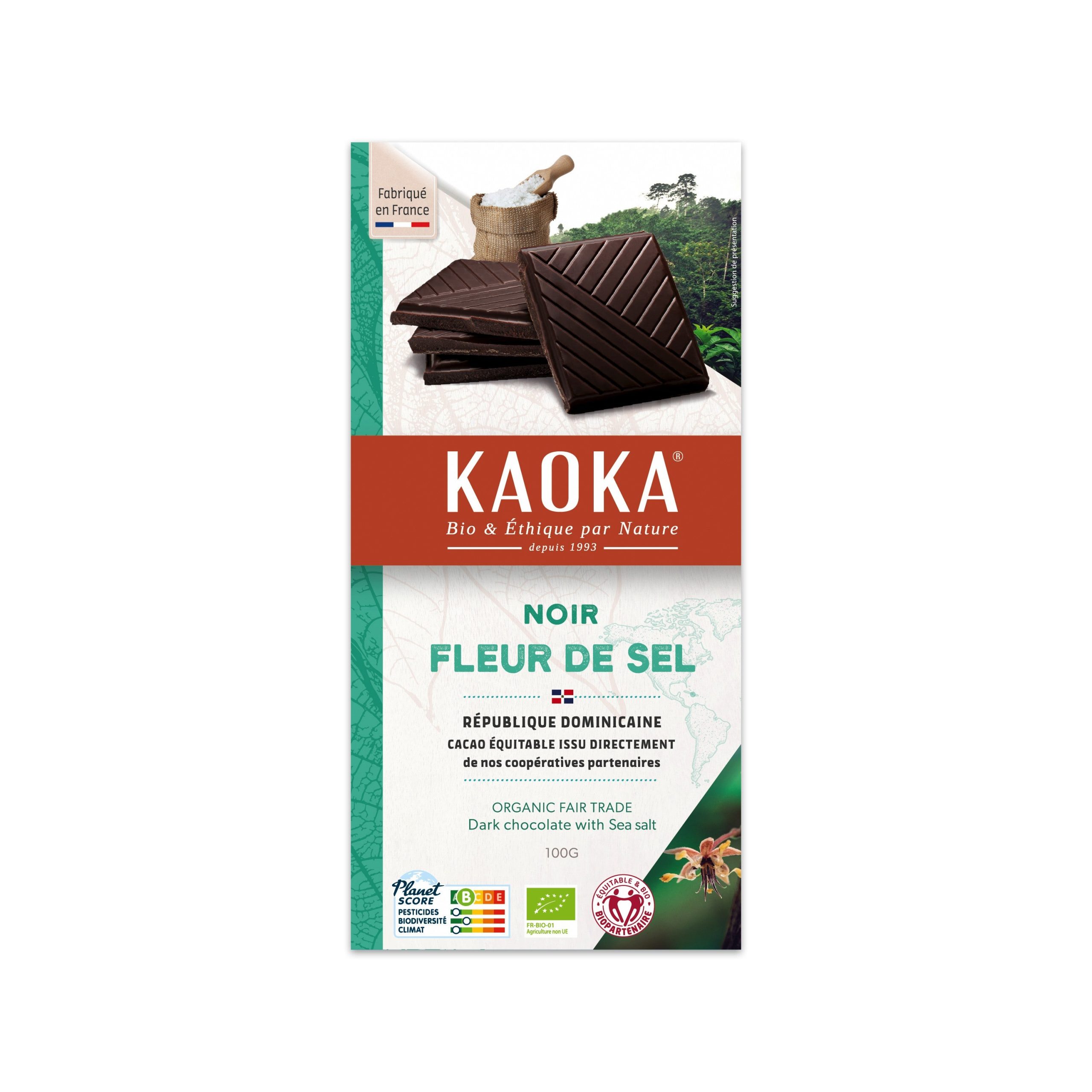 Čokoláda hořká Fleur de sel 100 g BIO   KAOKA Kaoka