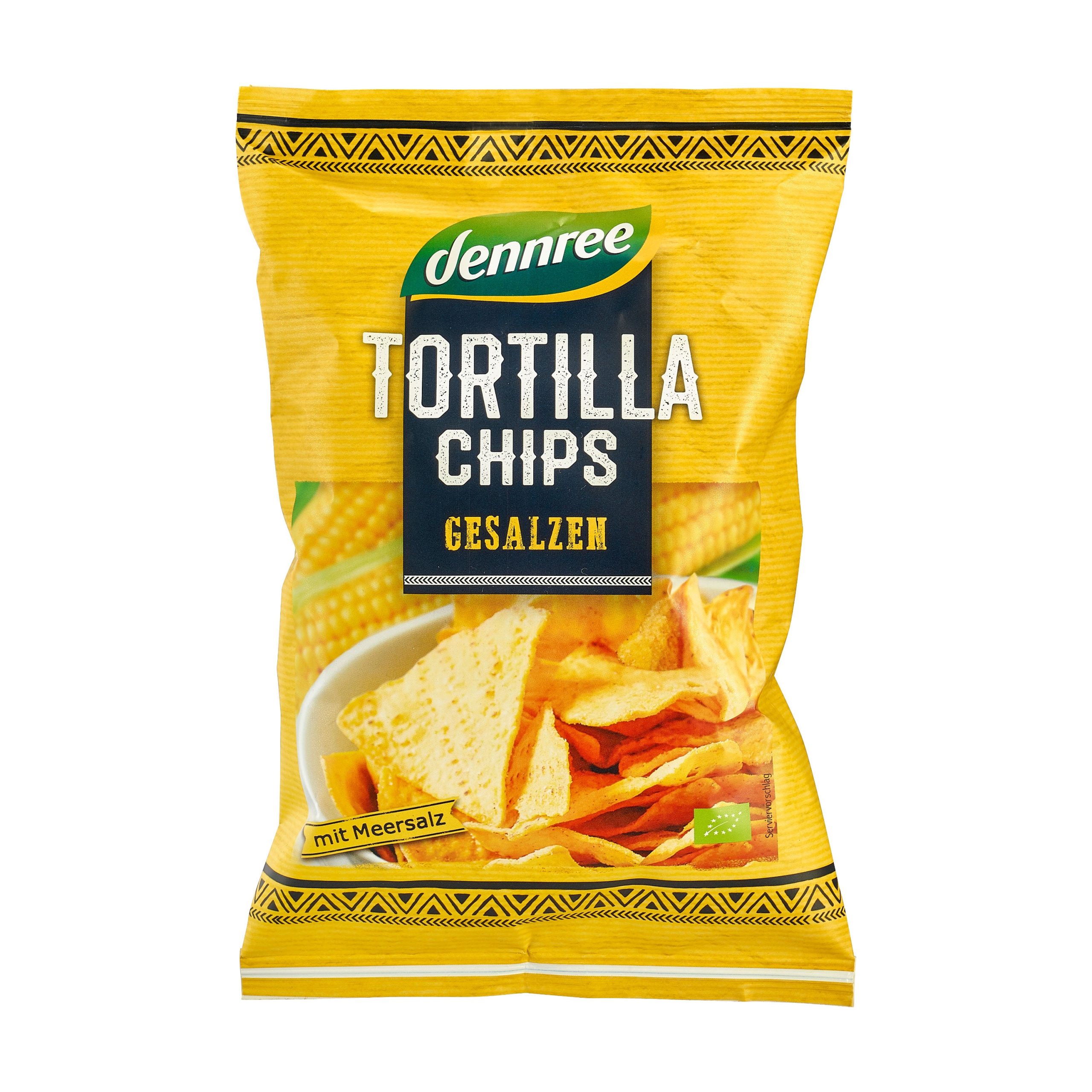 Dennree Tortilla chipsy slané BIO (125 g) - s mořskou solí Dennree