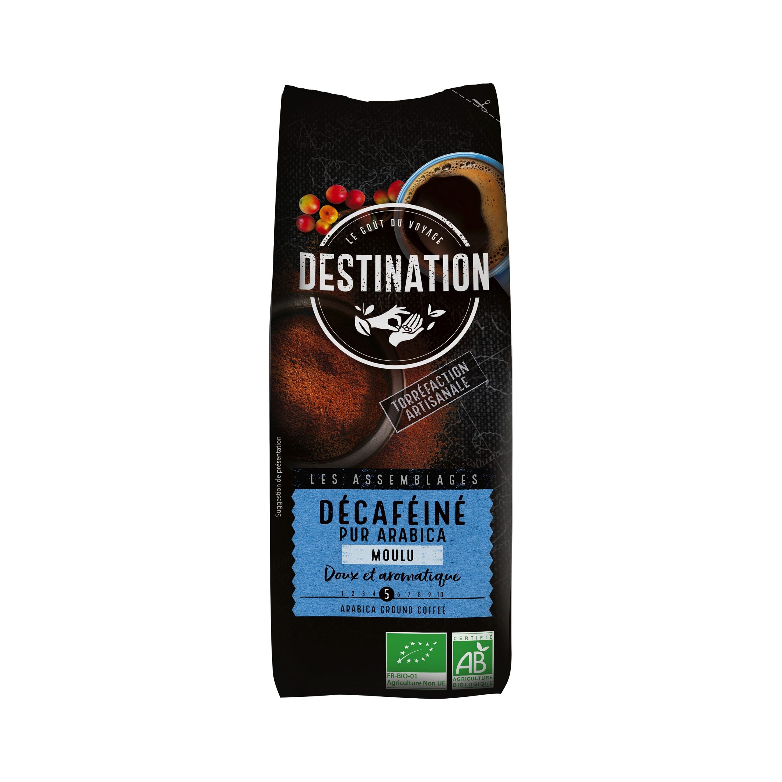Káva mletá bez kofeinu 100 % Arabika 250 g BIO   DESTINATION Destination
