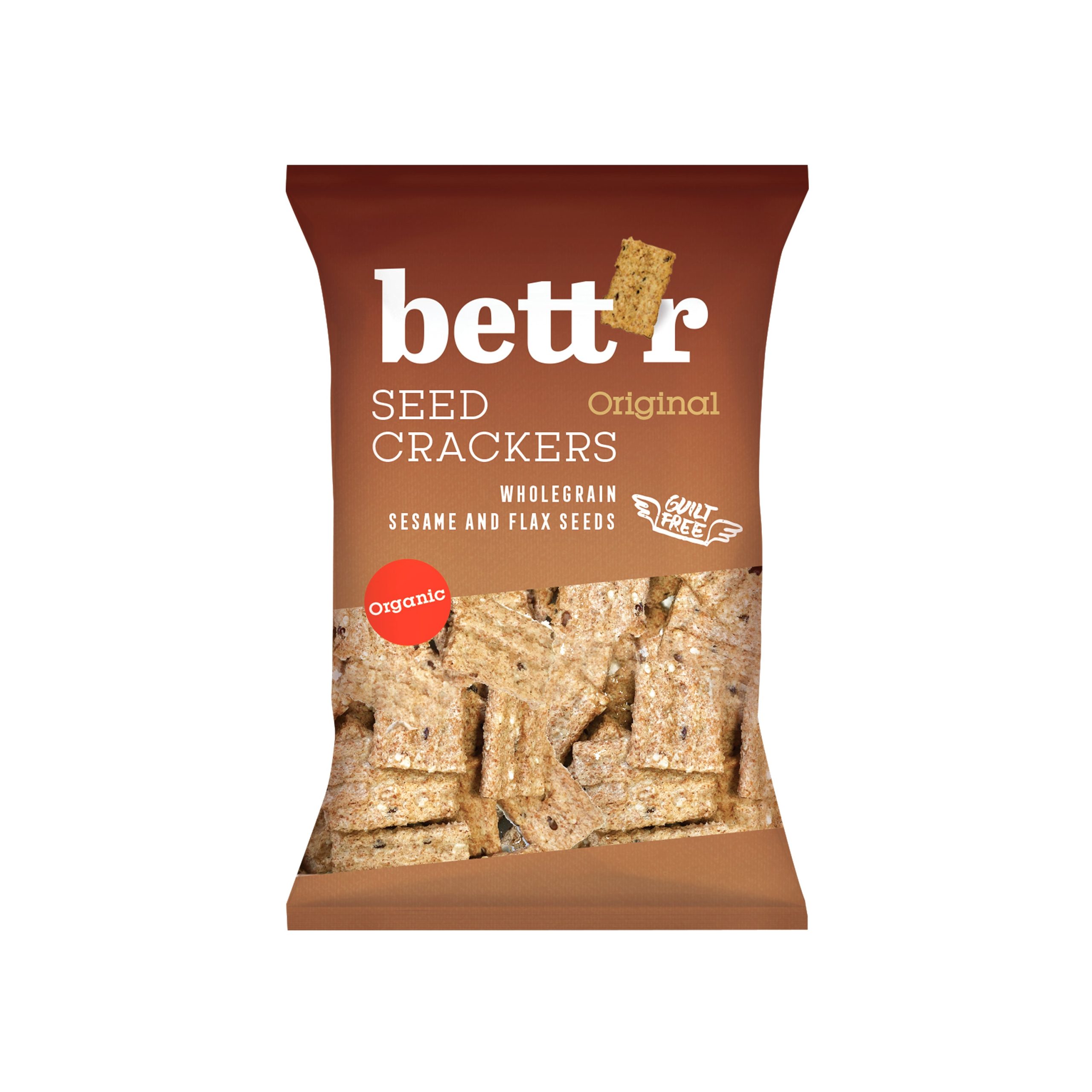 Krekry celozrnné semínkové 150 g BIO   BETT´R BETT'R