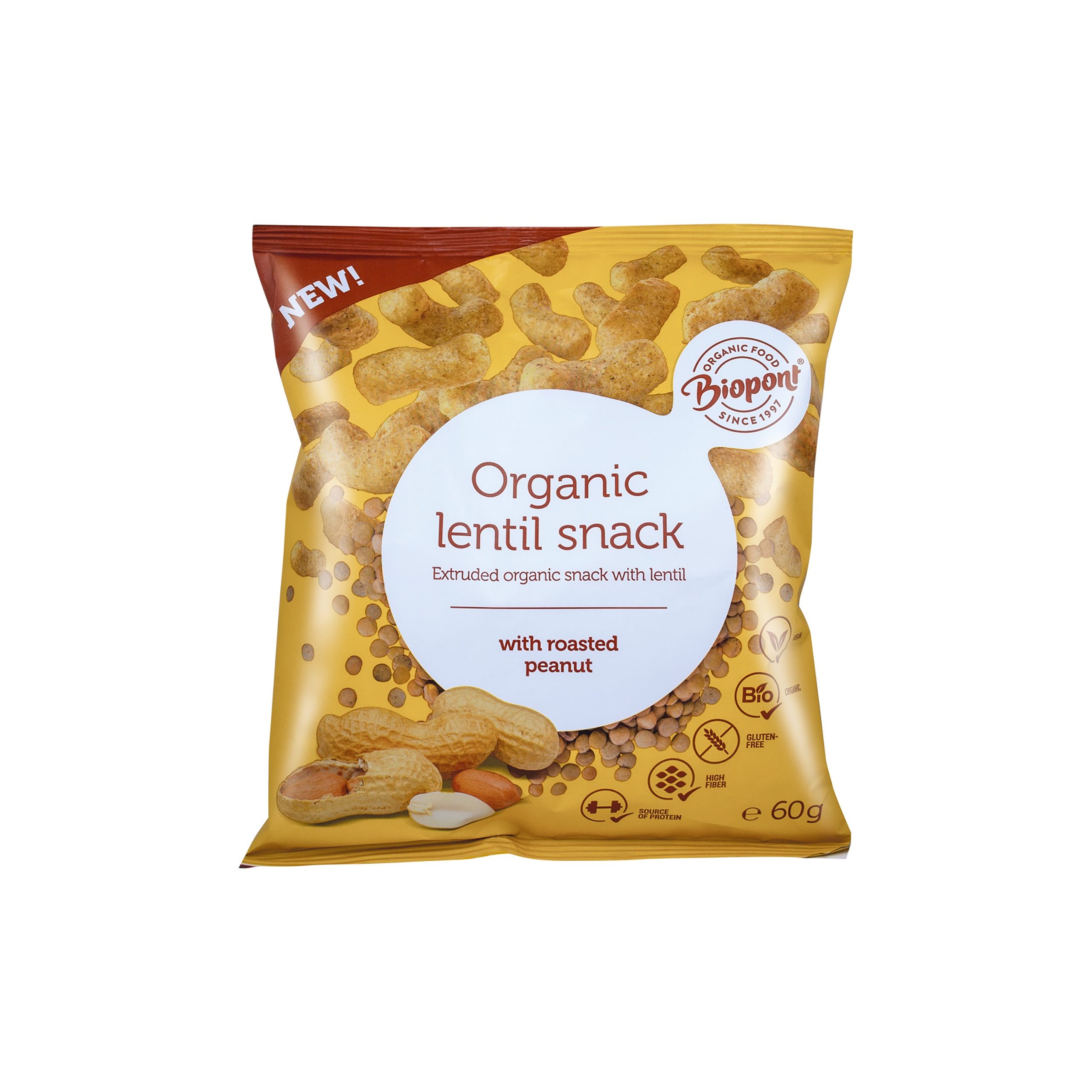 Křupky čočkové s arašídy 60 g BIO   BIOPONT Biopont