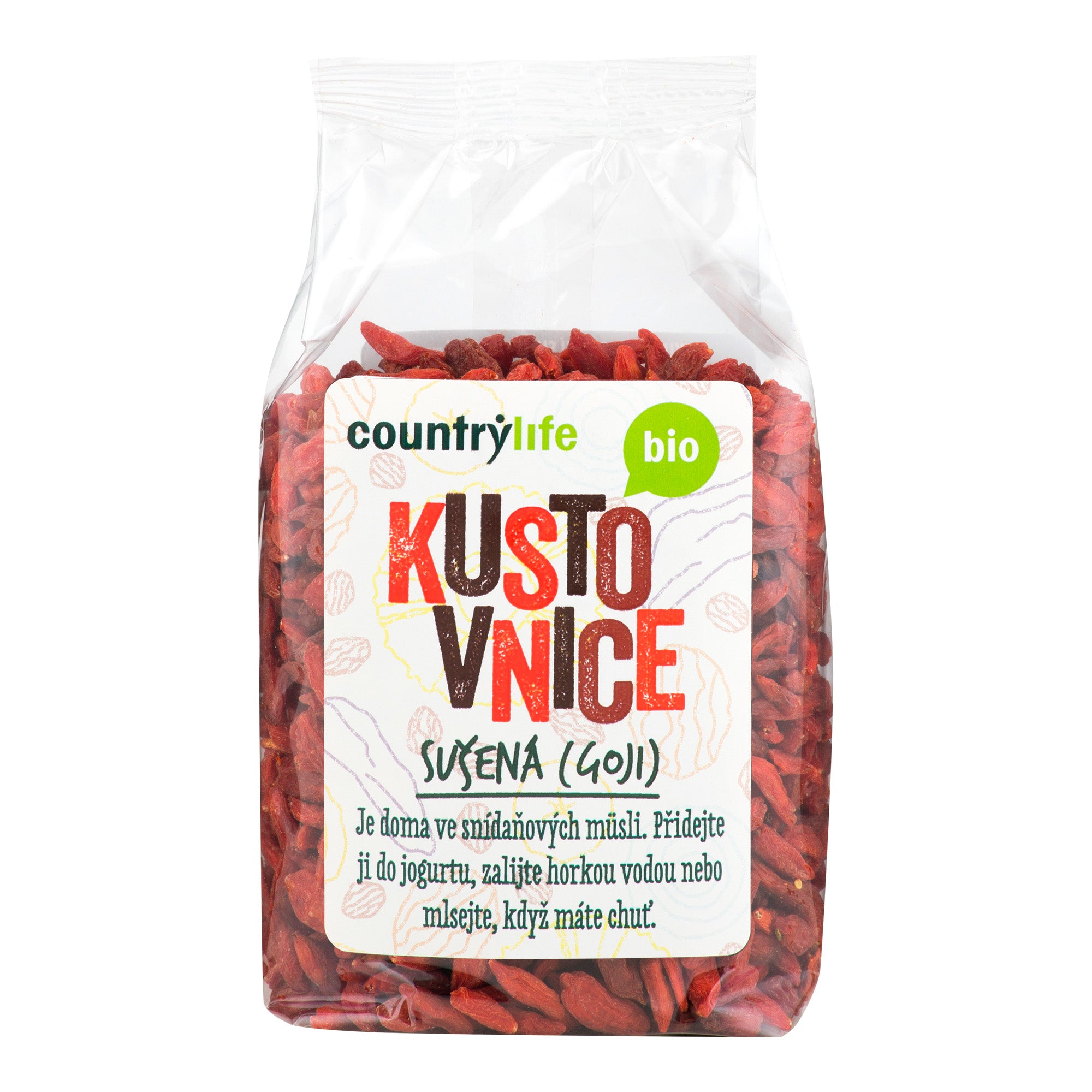 Kustovnice cizí sušená - goji 250 g BIO   COUNTRY LIFE Country Life