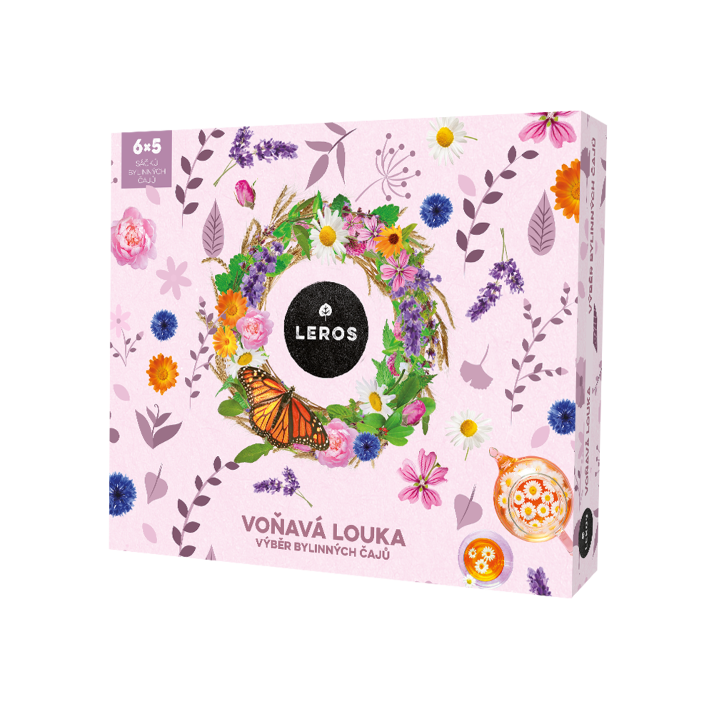LEROS Dárková sada bylinných čajů Voňavá louka - nálev. sáčky (6 x 5 ks) - pošk. obal - 6 bylinných směsí LEROS