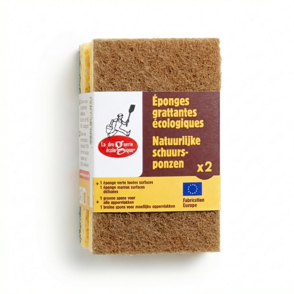 La Droguerie Ecologique by Ecodis Sada houbiček na nádobí - zelená a hnědá (2 ks) - poradí si i s tvrdohlavou špínou Ecodis