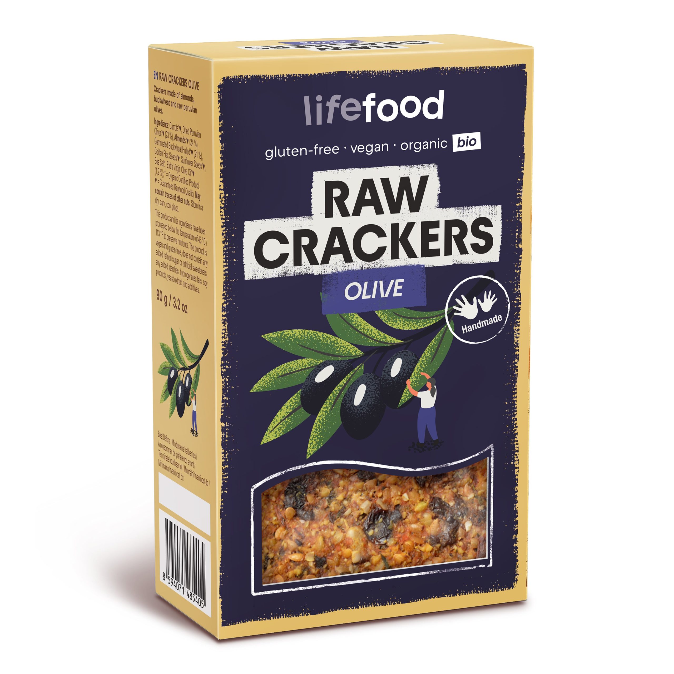 Lifefood Life Crackers olivové RAW BIO (90 g) - bez mouky