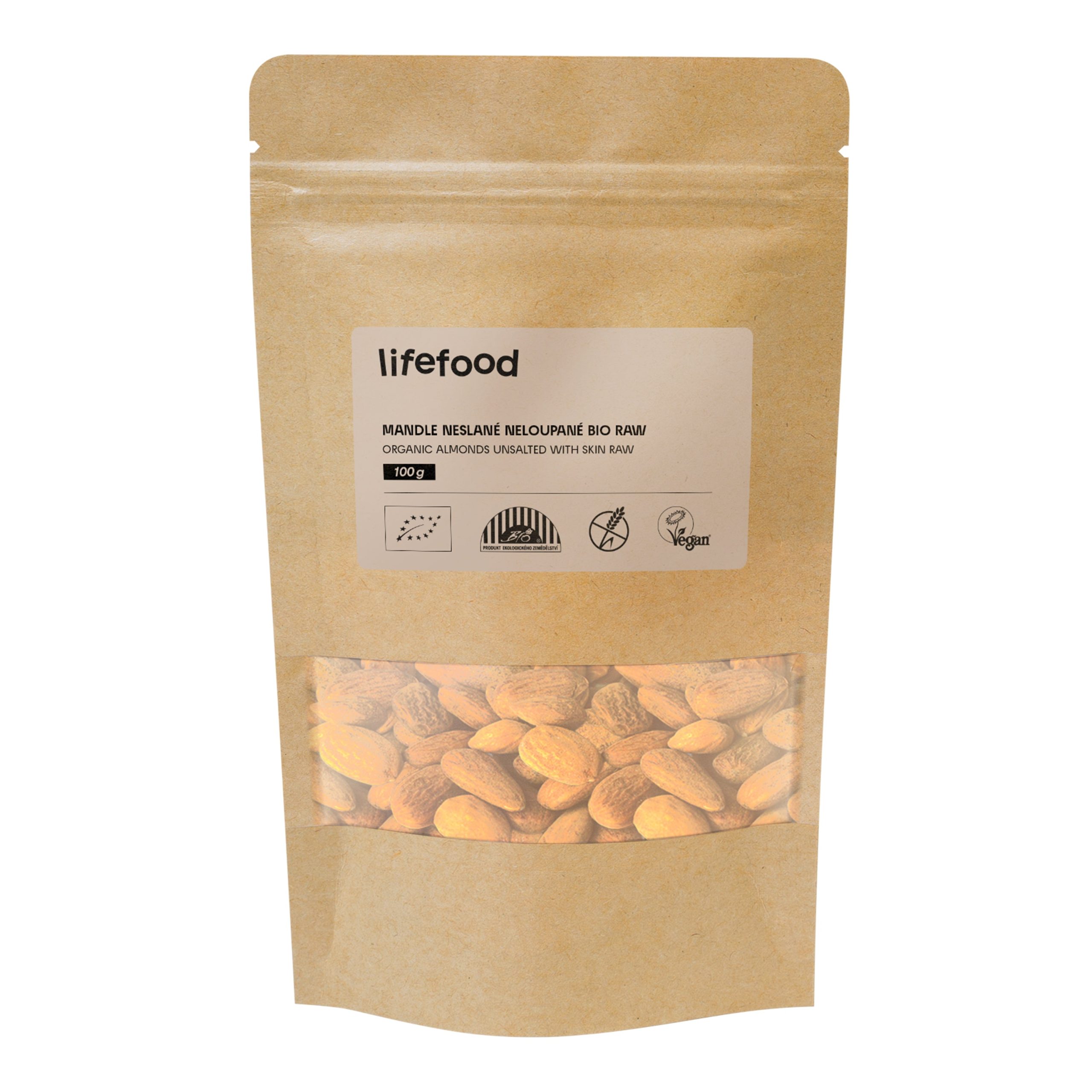 Lifefood Mandle RAW BIO (100 g) - skvělý zdroj energie