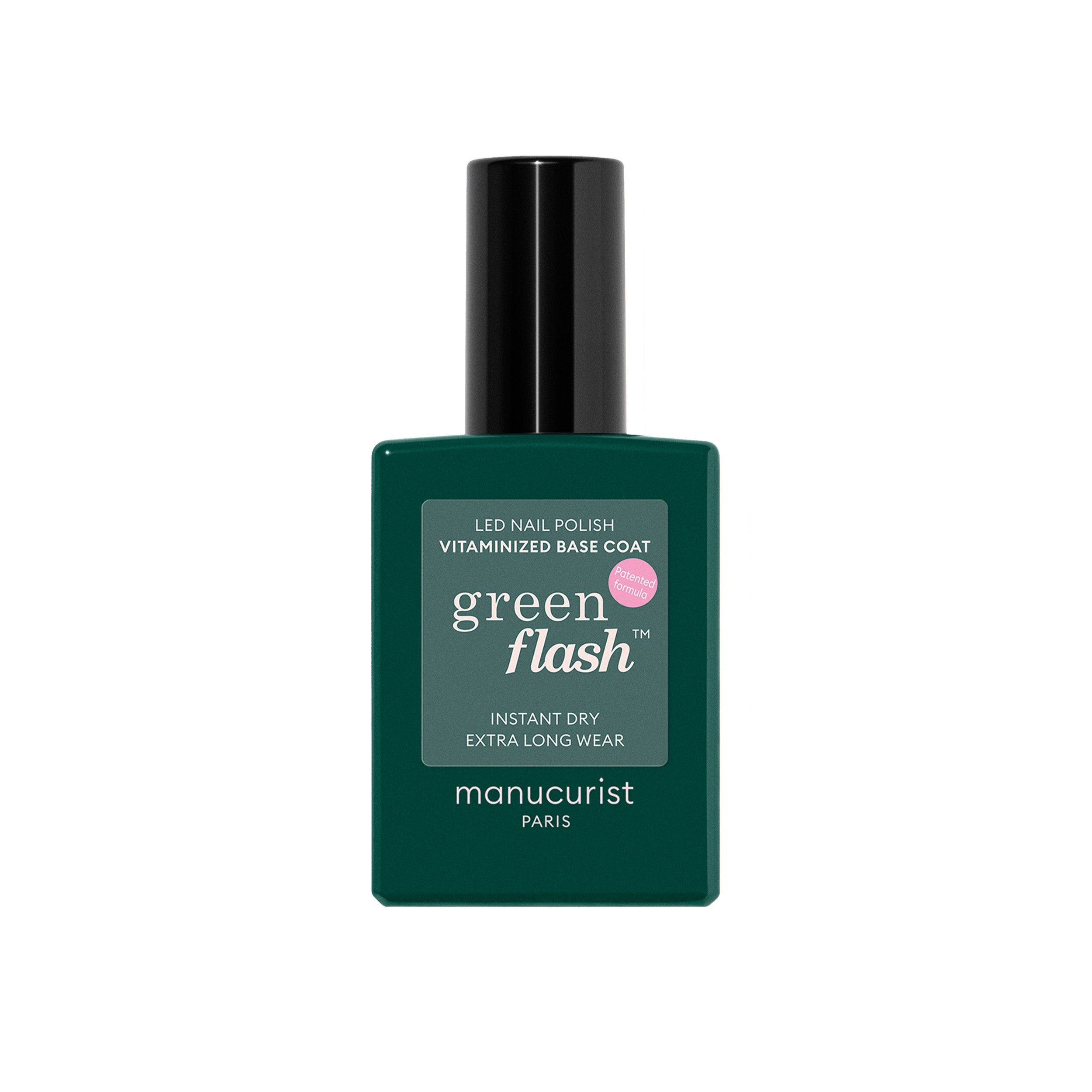Manucurist Green Flash LED gel lak na nehty - Base Coat s vitaminy (15 ml) - intenzivní péče a zpevnění nehtu Manucurist