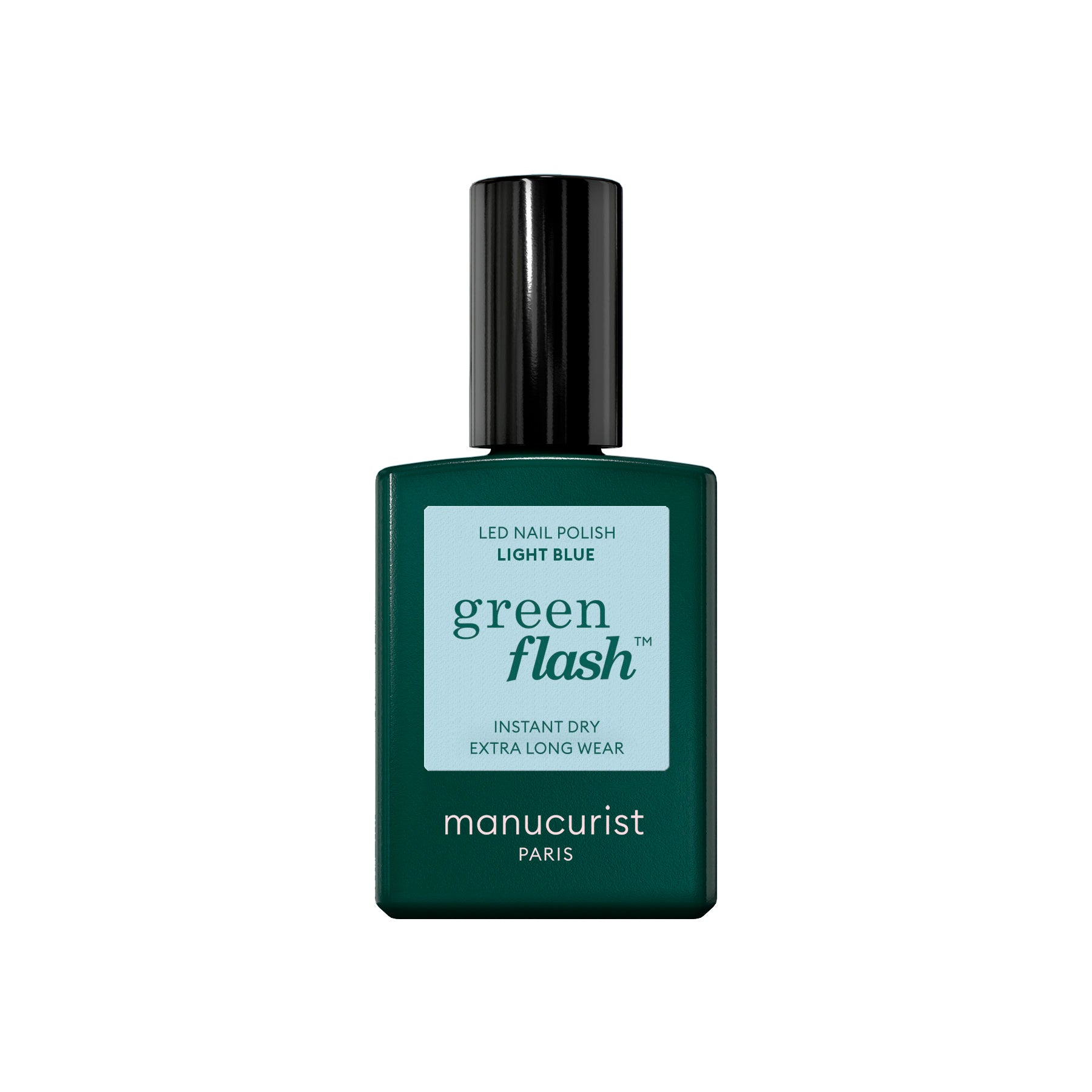 Manucurist Green Flash LED gel lak na nehty - Light Blue (15 ml) - pastelově modrá barva Manucurist