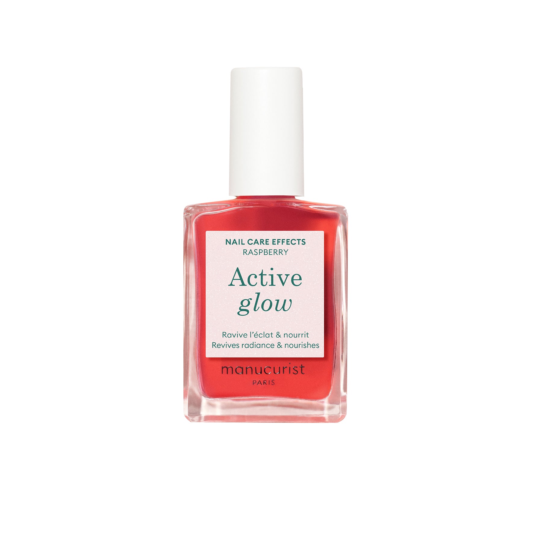 Manucurist Green Pečující schnoucí lak na nehty Active Glow - Raspberry (15 ml) - pečuje a zkrášluje Manucurist