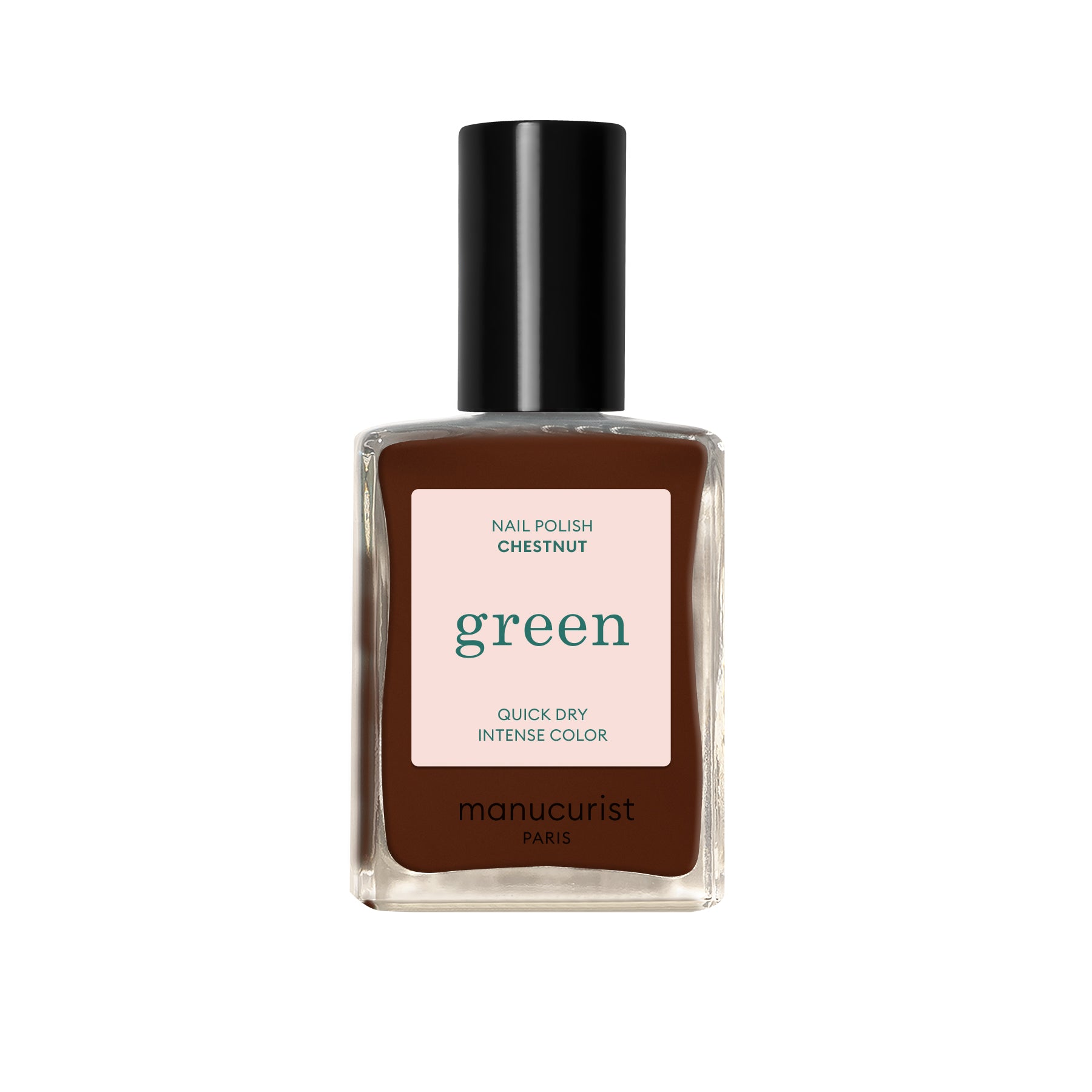 Manucurist Green schnoucí lak na nehty - Chestnut (15 ml) - teplá hnědá s vínovými nuancemi Manucurist