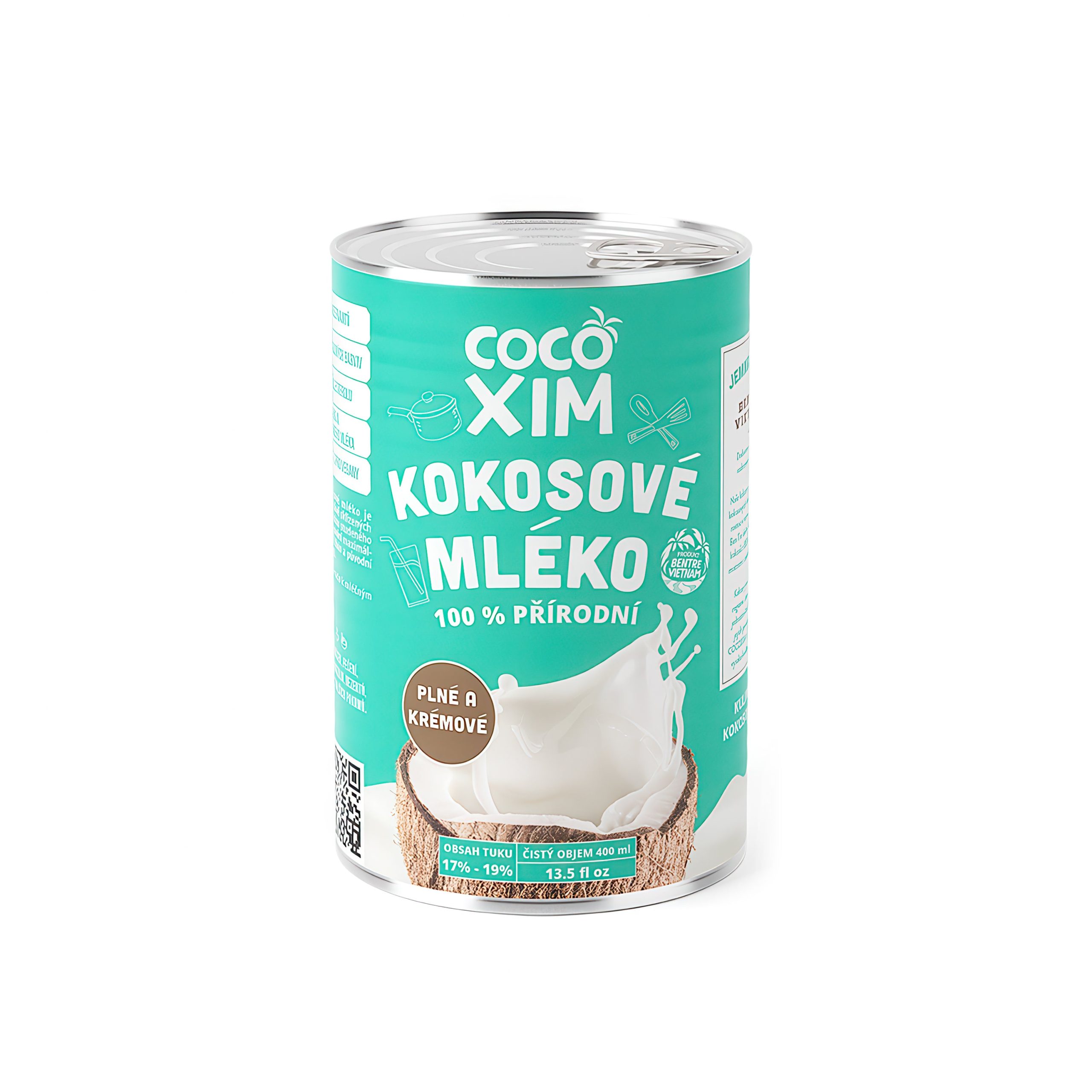 Mléko kokosové na vaření plech 17-19 % 400 ml   COCOXIM Cocoxim