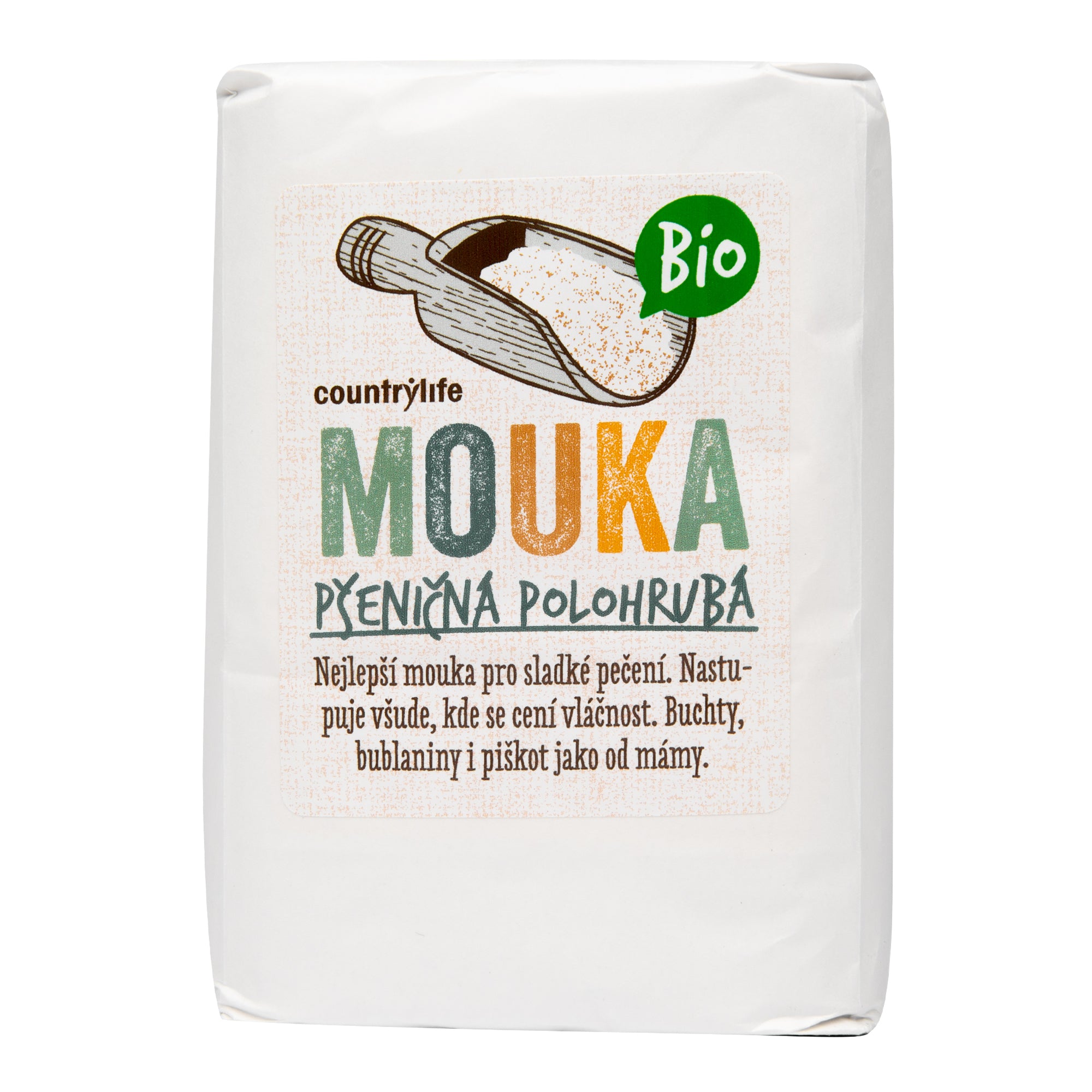 Mouka pšeničná polohrubá 1 kg BIO   COUNTRY LIFE Country Life