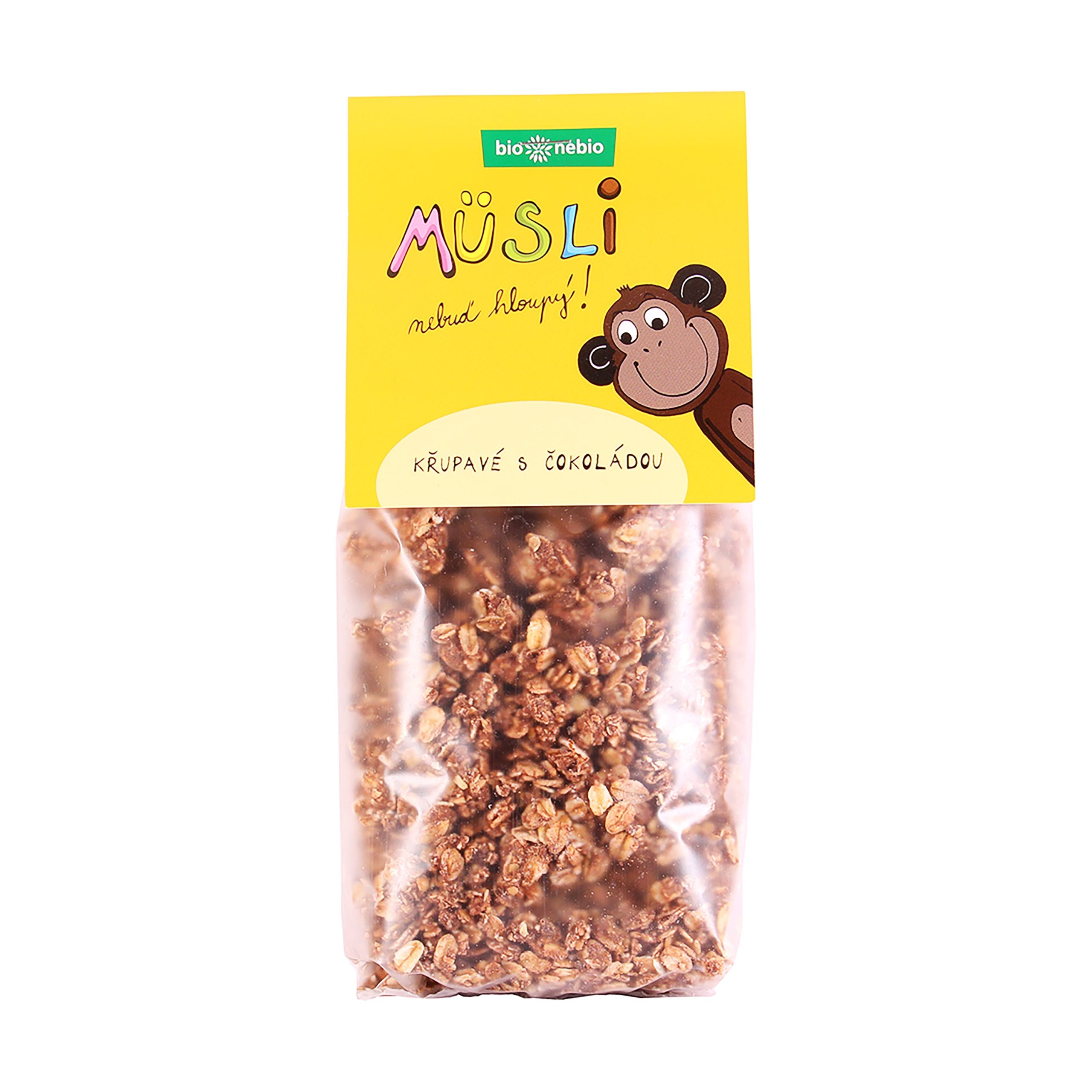 Müsli Nebuď hloupý! Křupavé s čokoládou 300 g BIO   BIO NEBIO Bio nebio