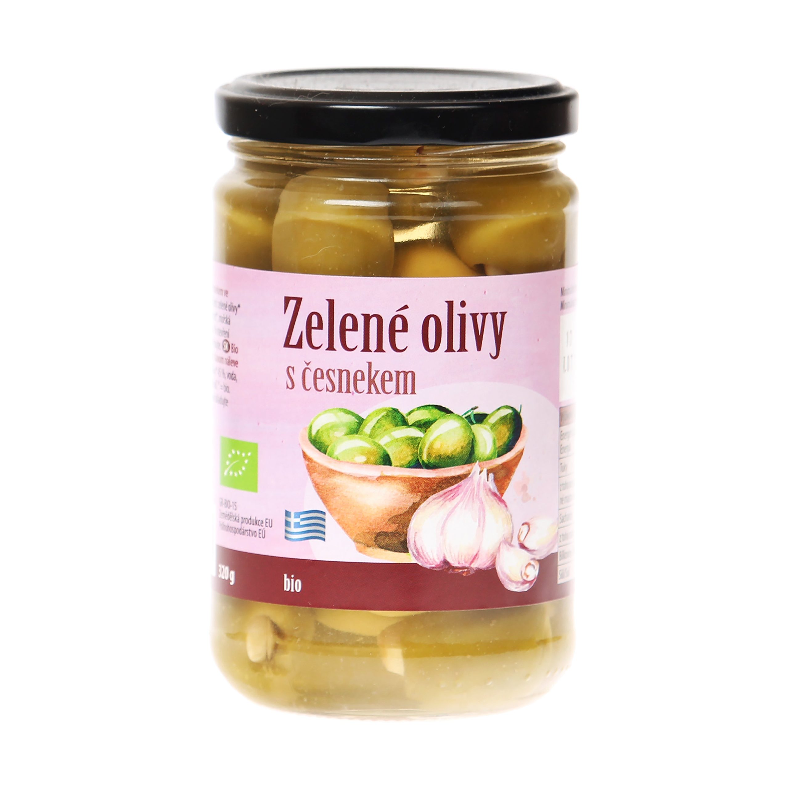Olivy zelené plněné česnekem 320 g BIO   BIO NEBIO Bio nebio
