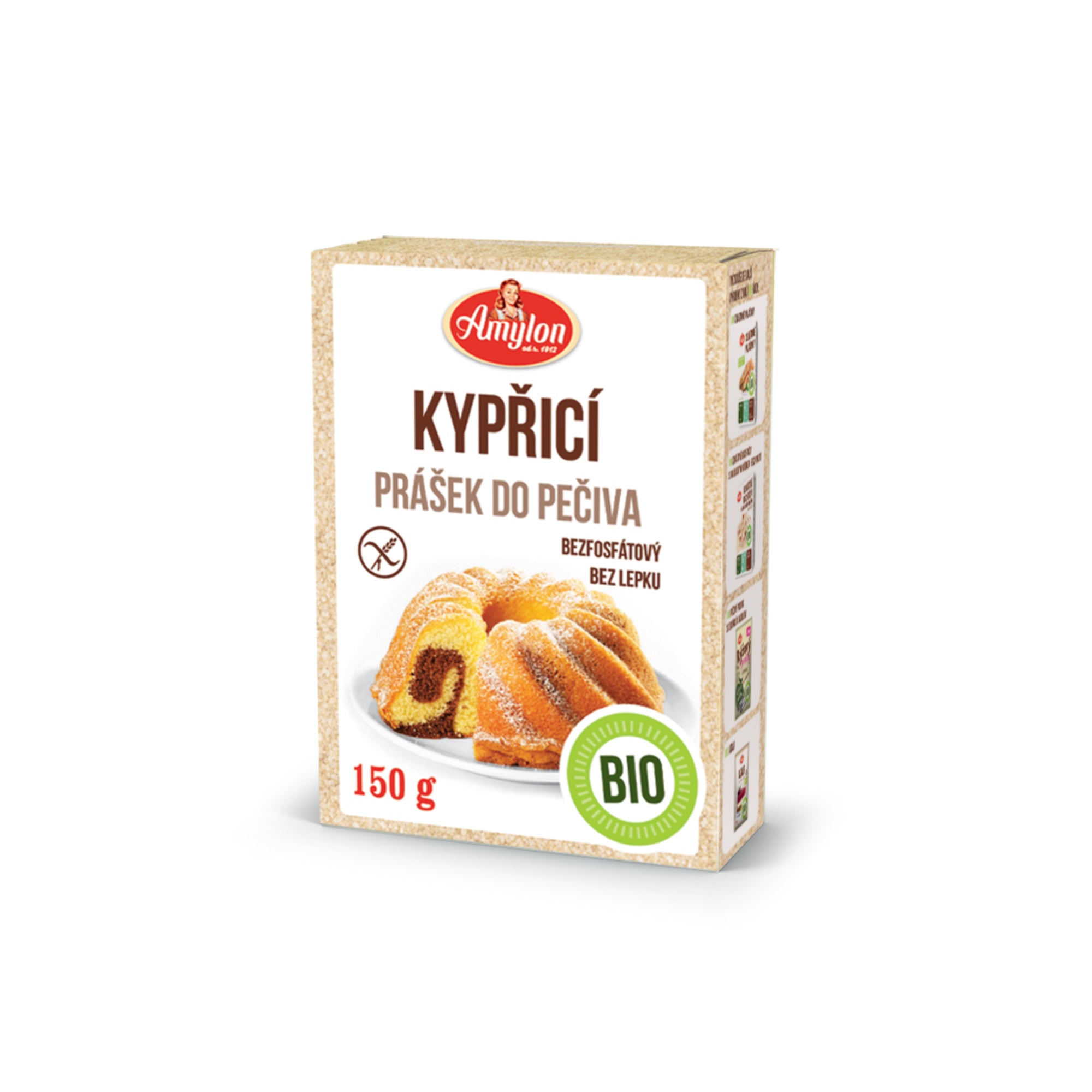 Prášek kypřicí do pečiva bez fosfátů bezlepkový 150 g BIO   AMYLON Amylon
