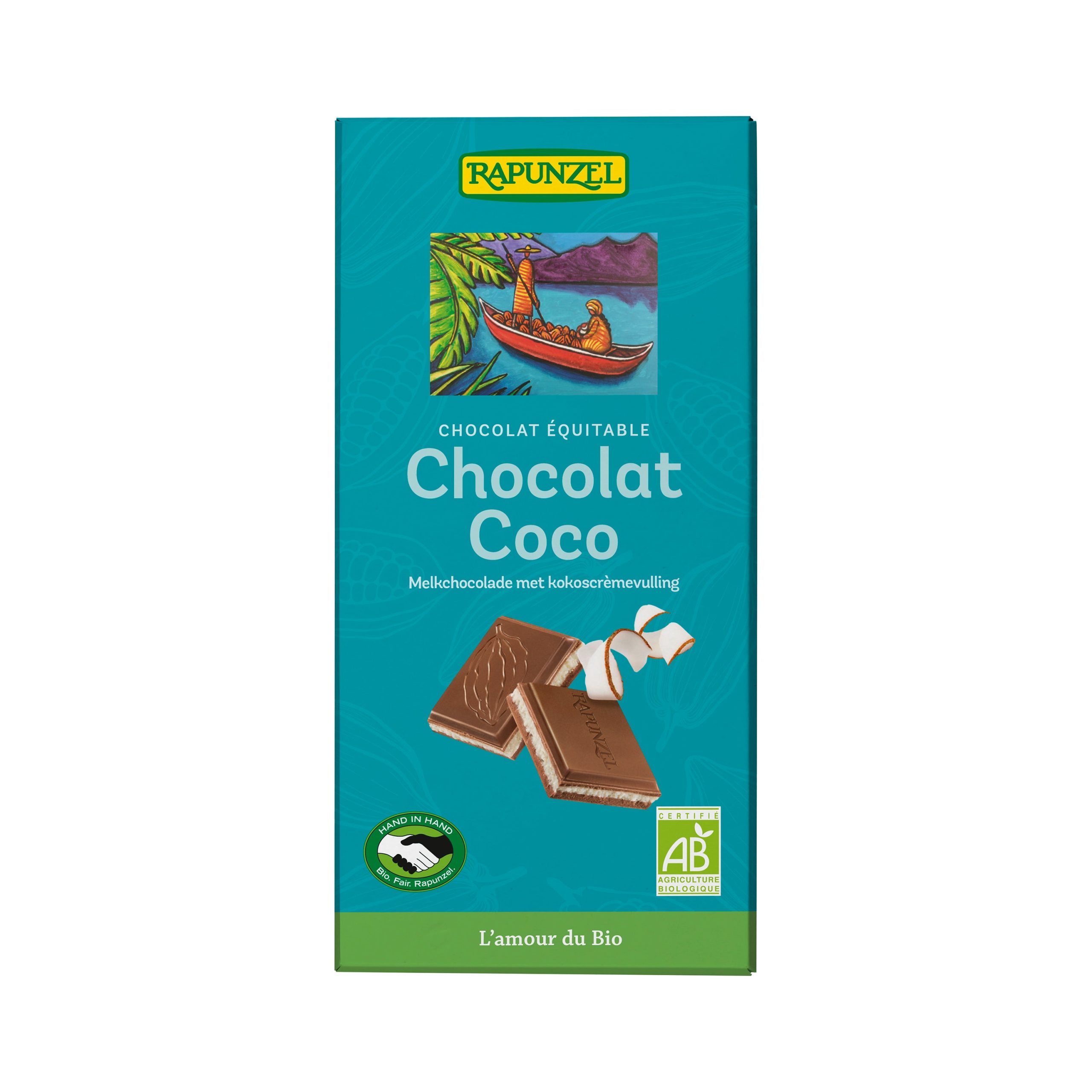 Rapunzel Čokoláda mléčná kokos BIO (100 g) - krémová jemnost se špetkou exotiky Rapunzel