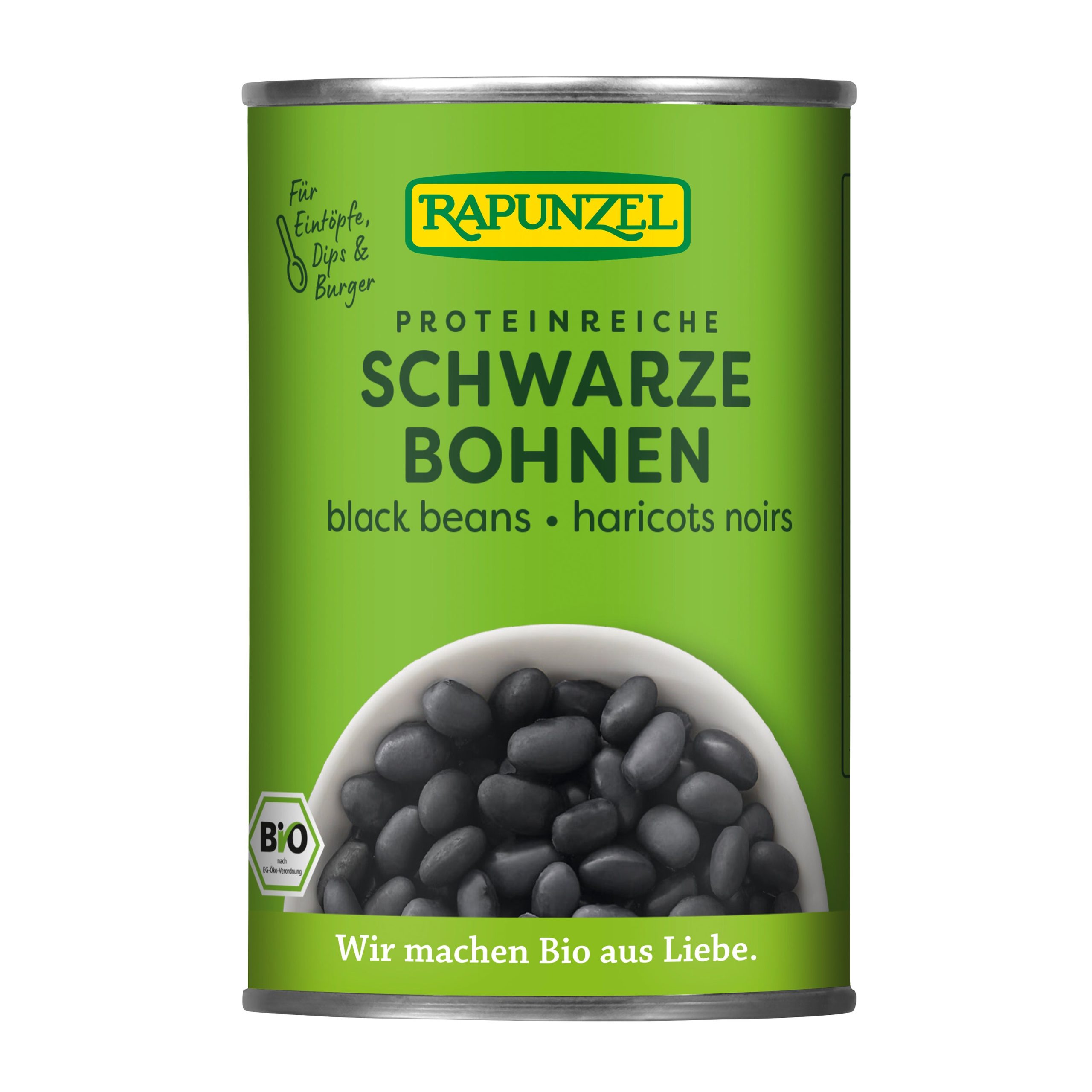 Rapunzel Fazole černé sterilované BIO (400 g) - mexická již předvařená klasika Rapunzel