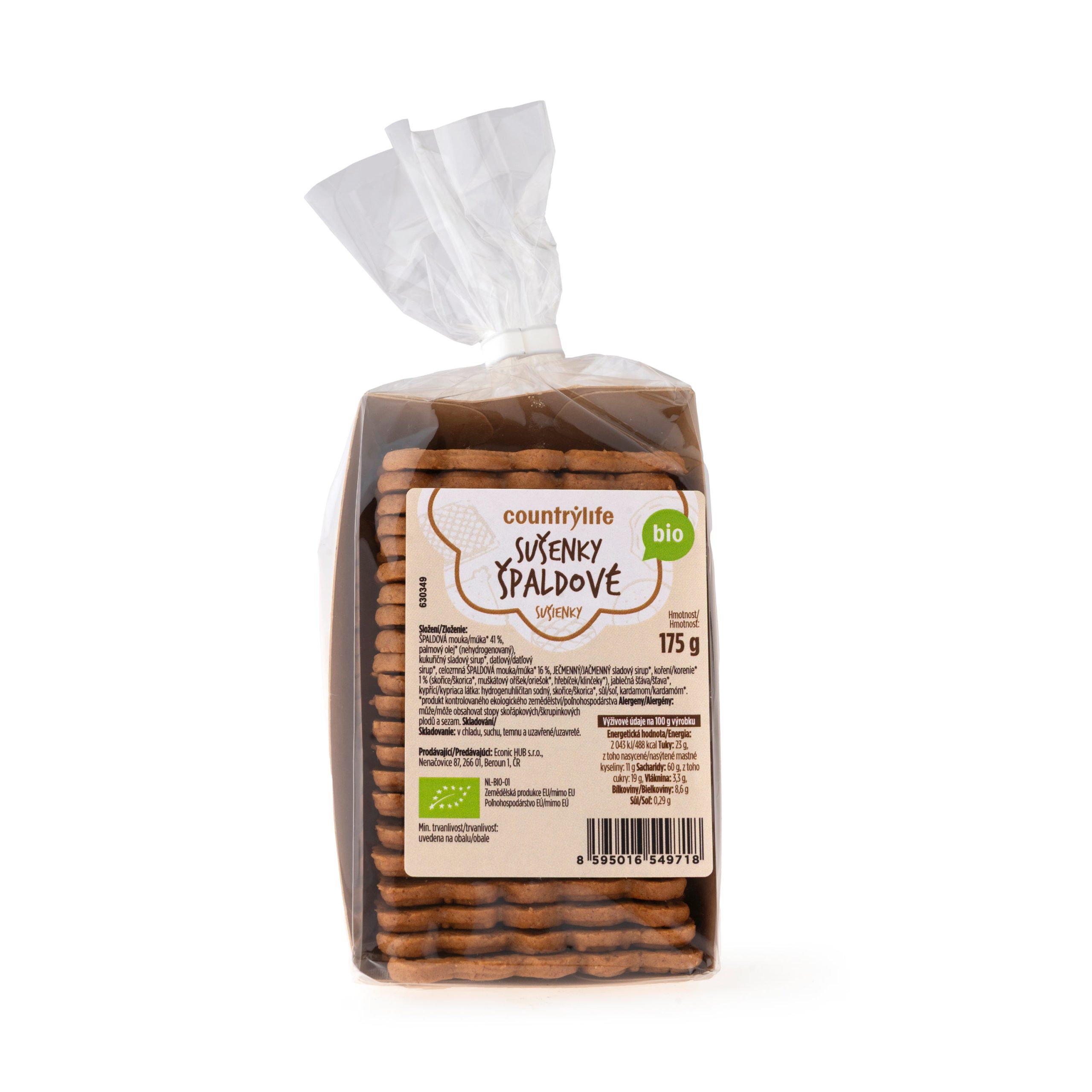 Sušenky špaldové 175 g BIO   COUNTRY LIFE - ideální k čaji Country Life