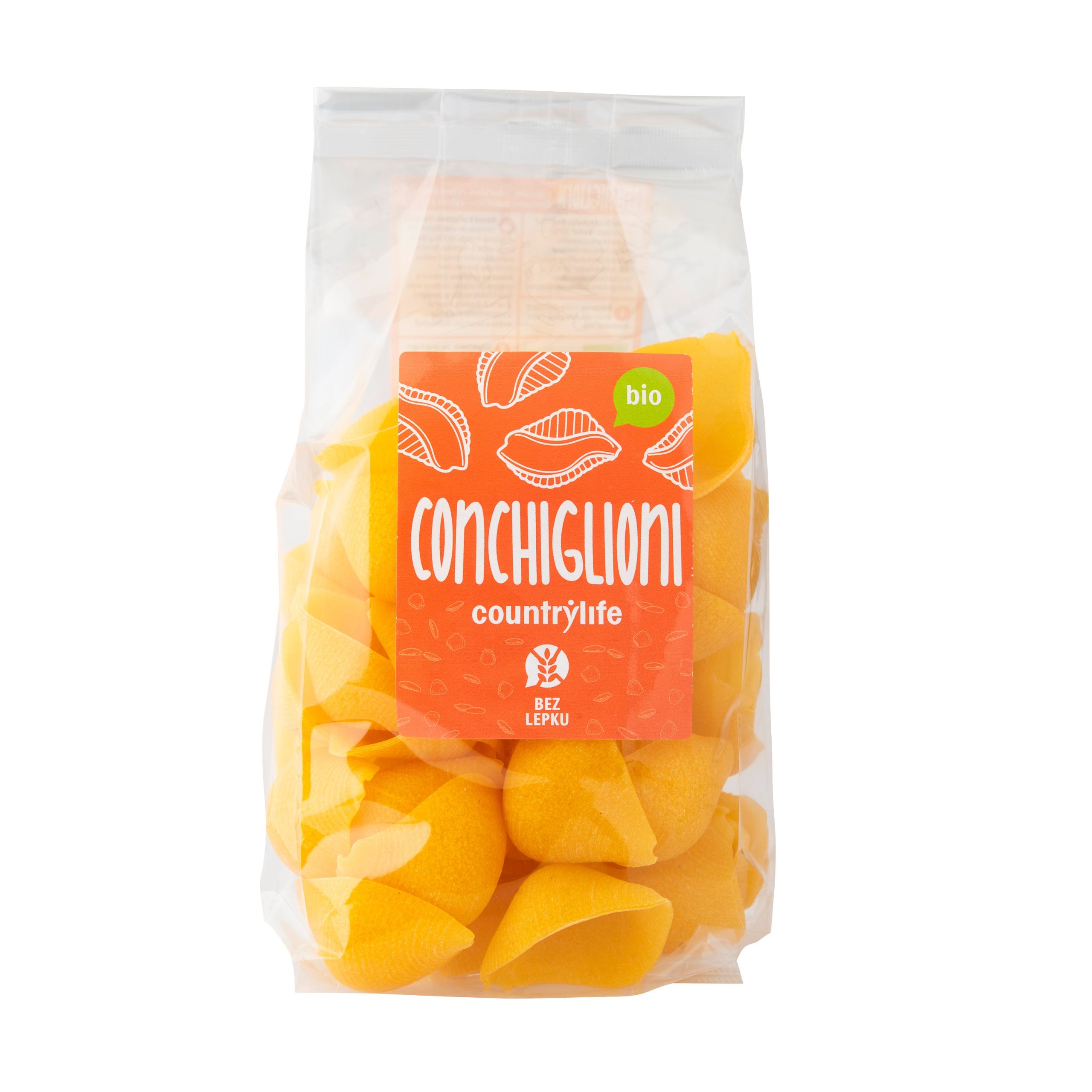 Těstoviny conchiglioni kukuřično-rýžové 300 g BIO   COUNTRY LIFE - chutná bezlepková příloha Country Life