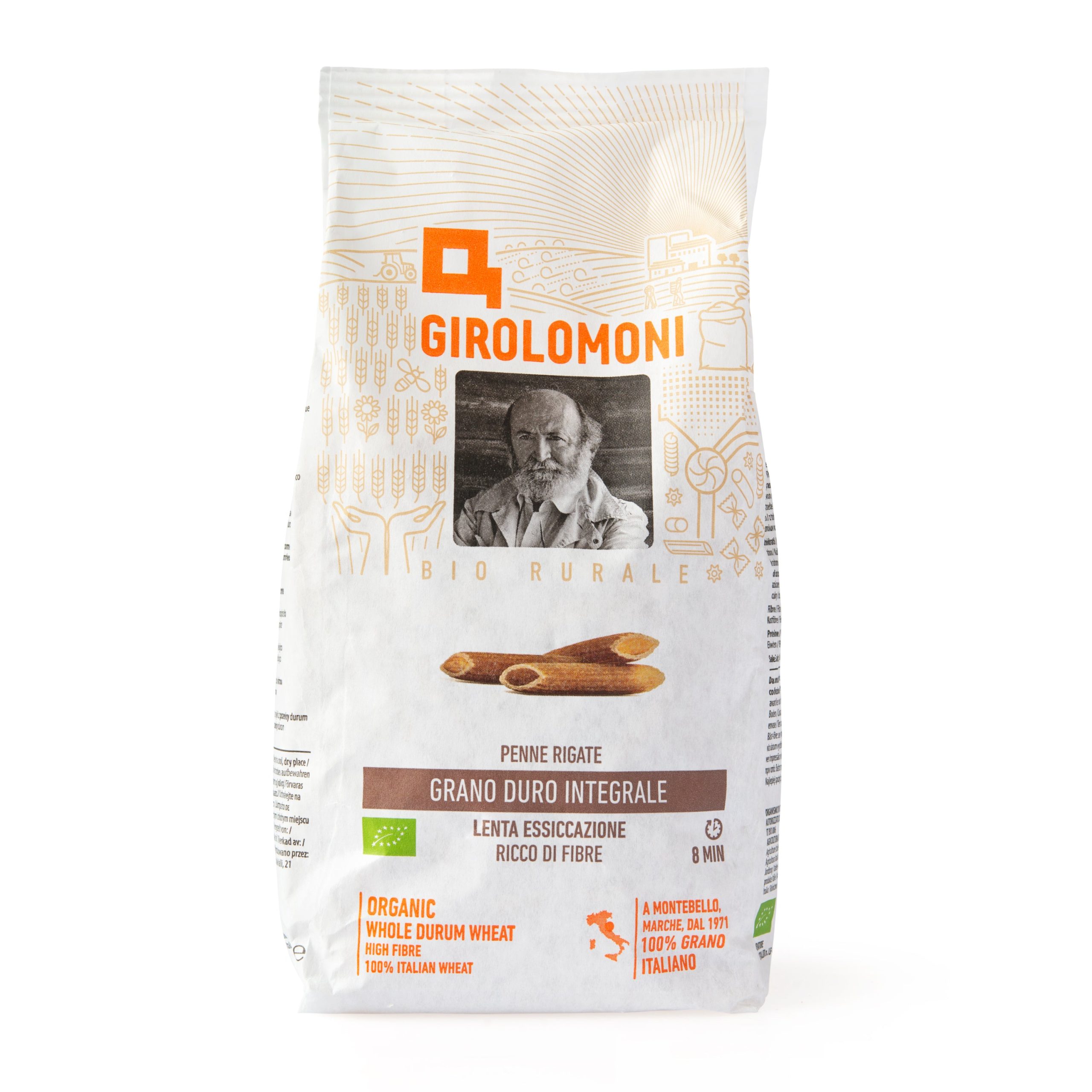 Těstoviny penne celozrnné semolinové 500 g BIO    GIROLOMONI Girolomoni