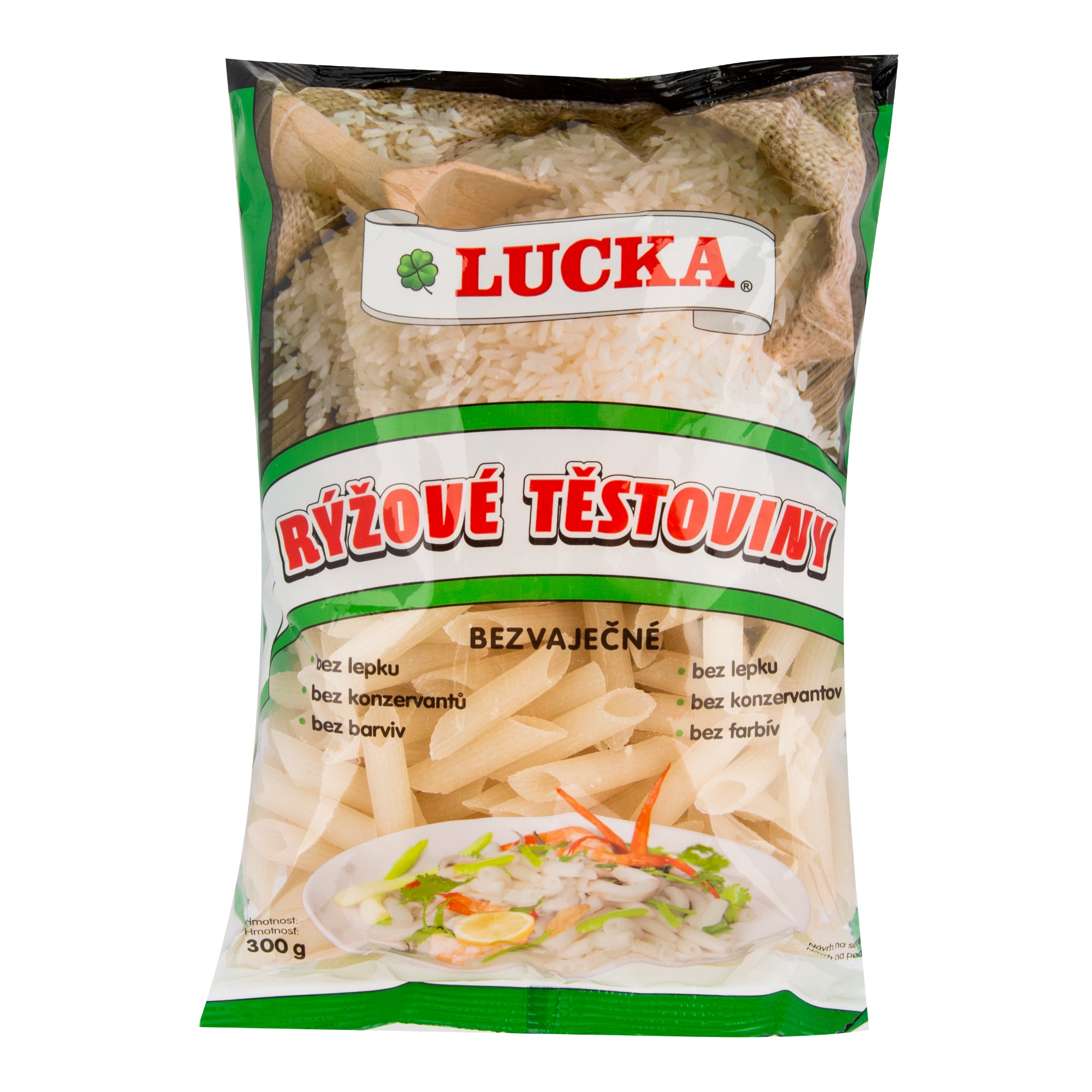 Těstoviny penne rýžové bezlepkové 300 g   LUCKA Lucka