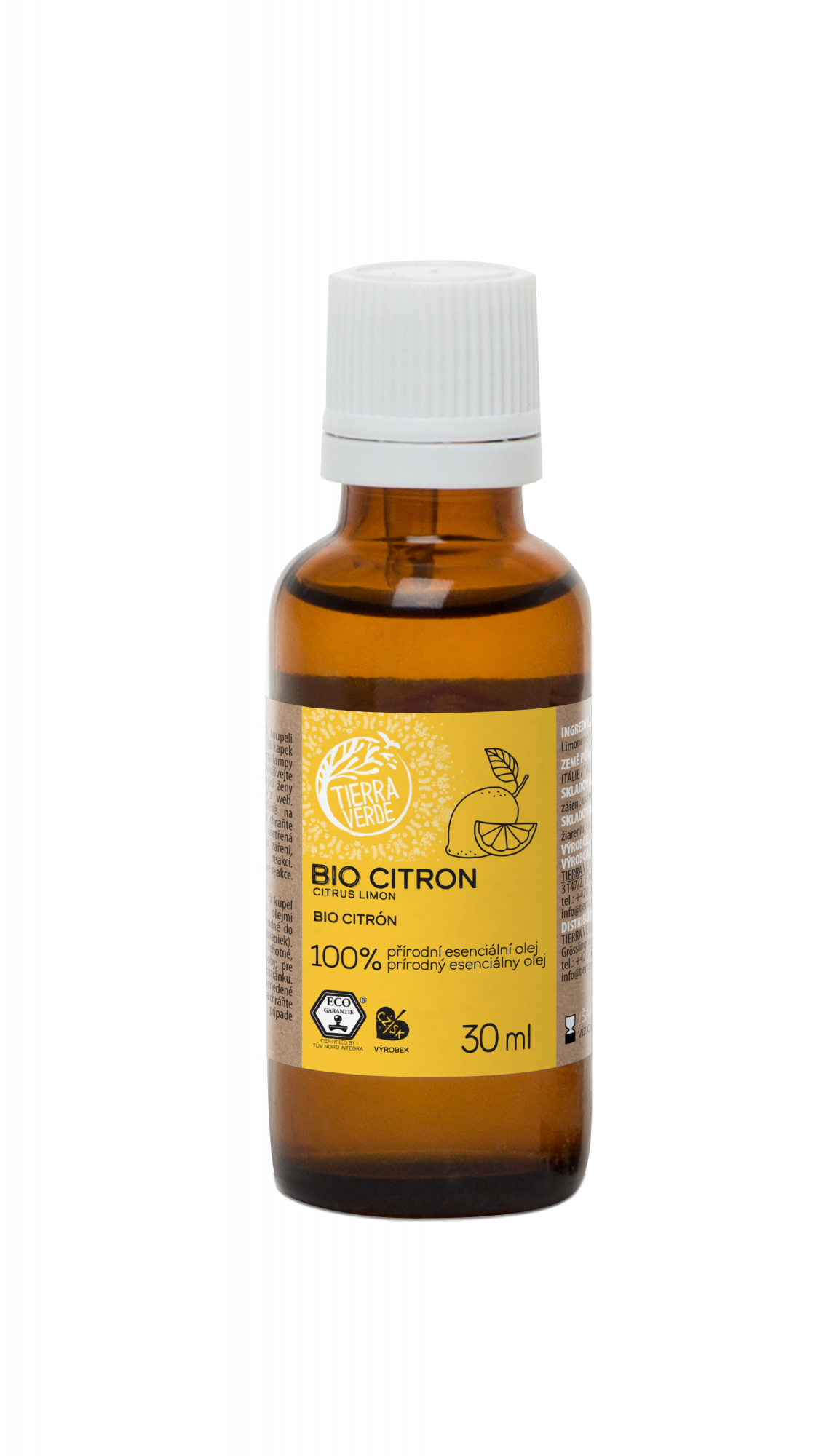Tierra Verde Esenciální olej Citron BIO - 30 ml - dodává optimismus Tierra Verde