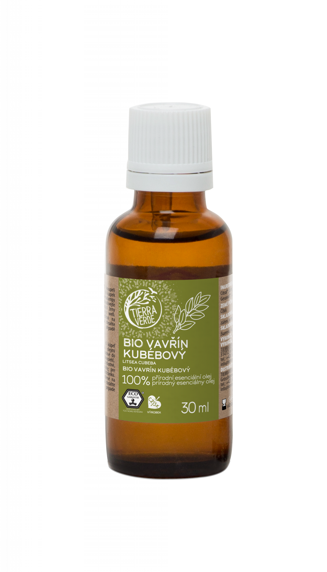 Tierra Verde Esenciální olej Vavřín Kubébový BIO - 30 ml - energizuje