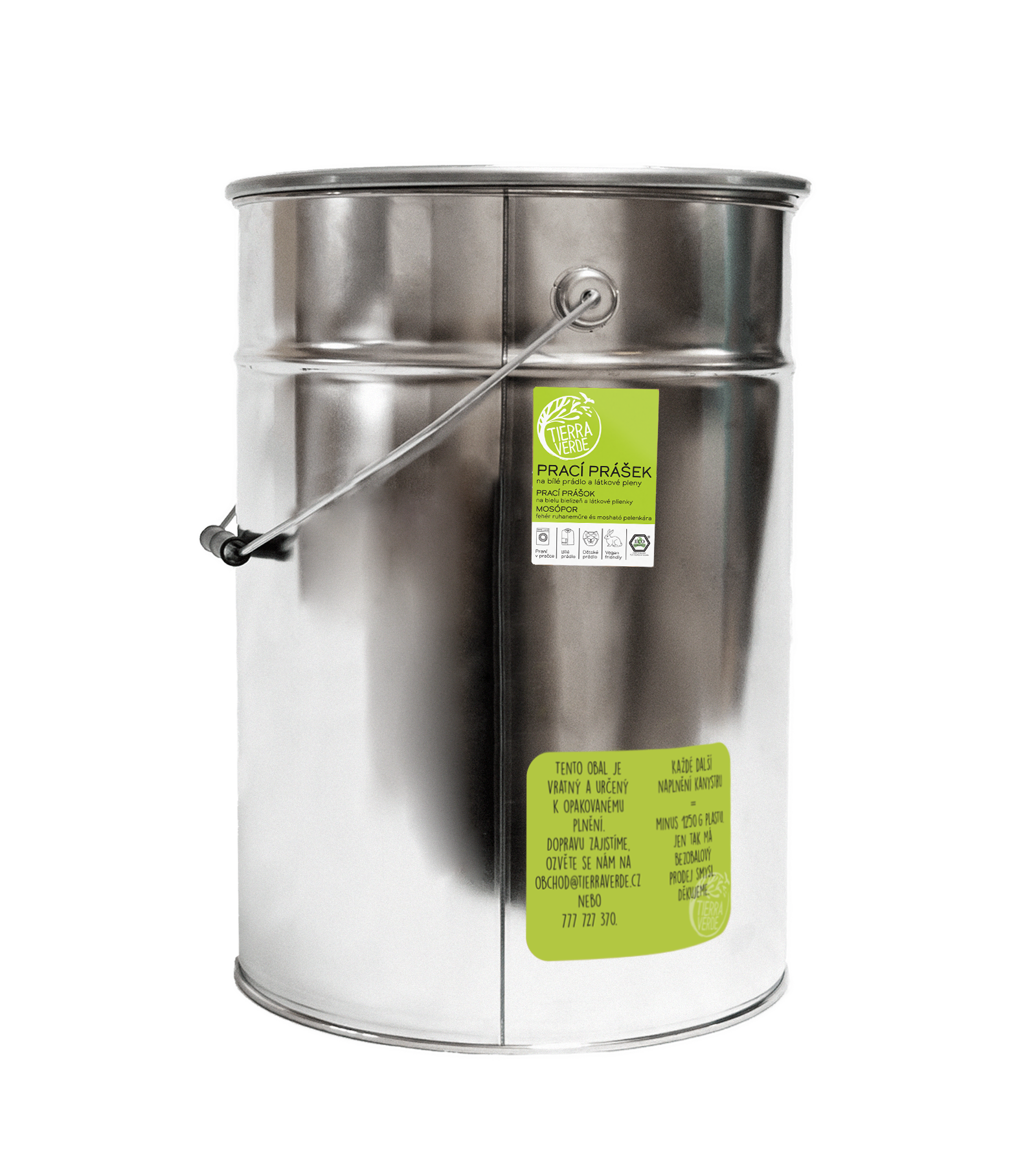 Tierra Verde Prací prášek na bílé prádlo a látkové pleny - 15 kg Tierra Verde