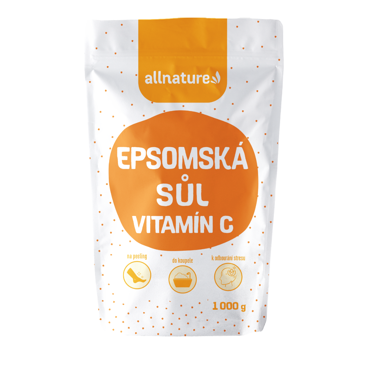 Allnature Epsomská sůl Vitamín C (1 kg) - pro relaxaci těla a obnovu pokožky Allnature