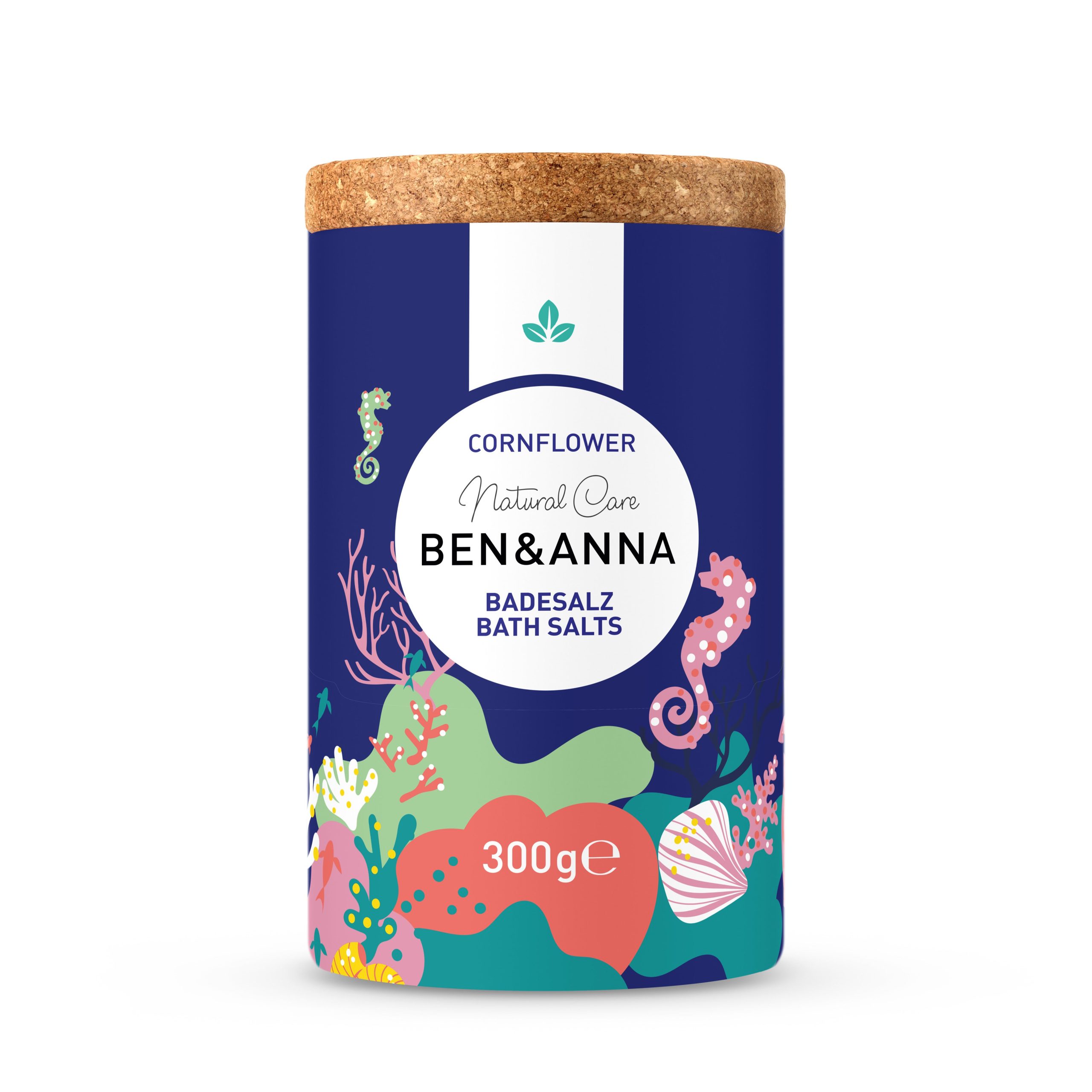 Ben & Anna Sůl do koupele - Cornflower (300 g) - s kvítky a vůní chrpy Ben & Anna
