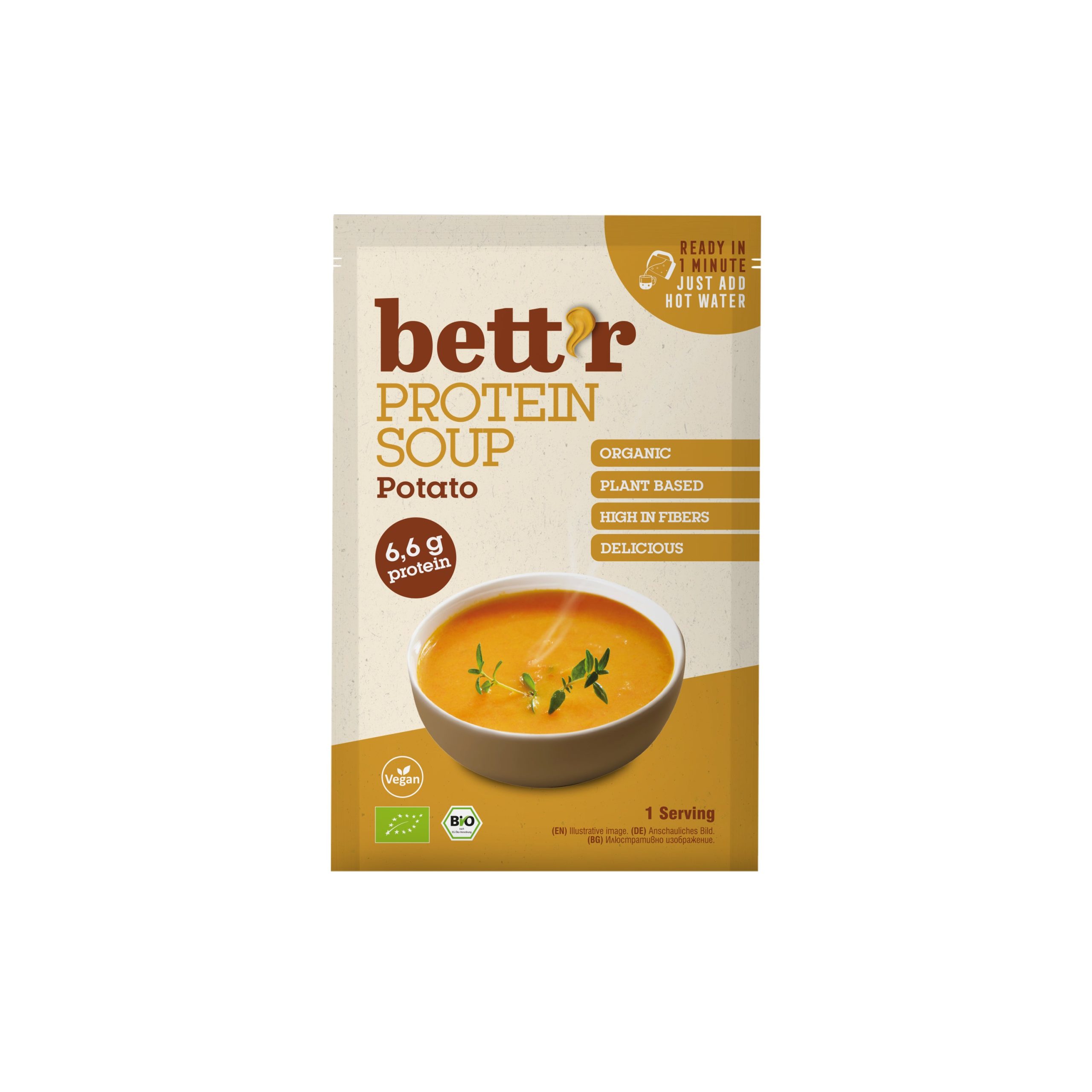 Bett´r Polévka instantní bramborová proteinová BIO (30 g) - skvělé do kanceláře i na cesty BETT'R