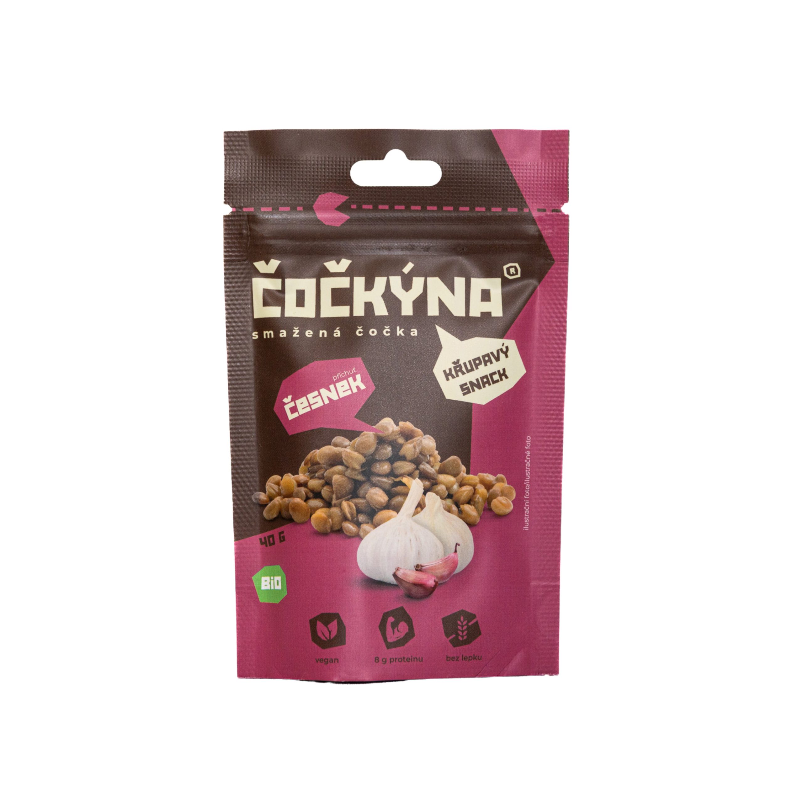 Čočkýna Čočka smažená - česnek BIO (40 g) Čočkýna
