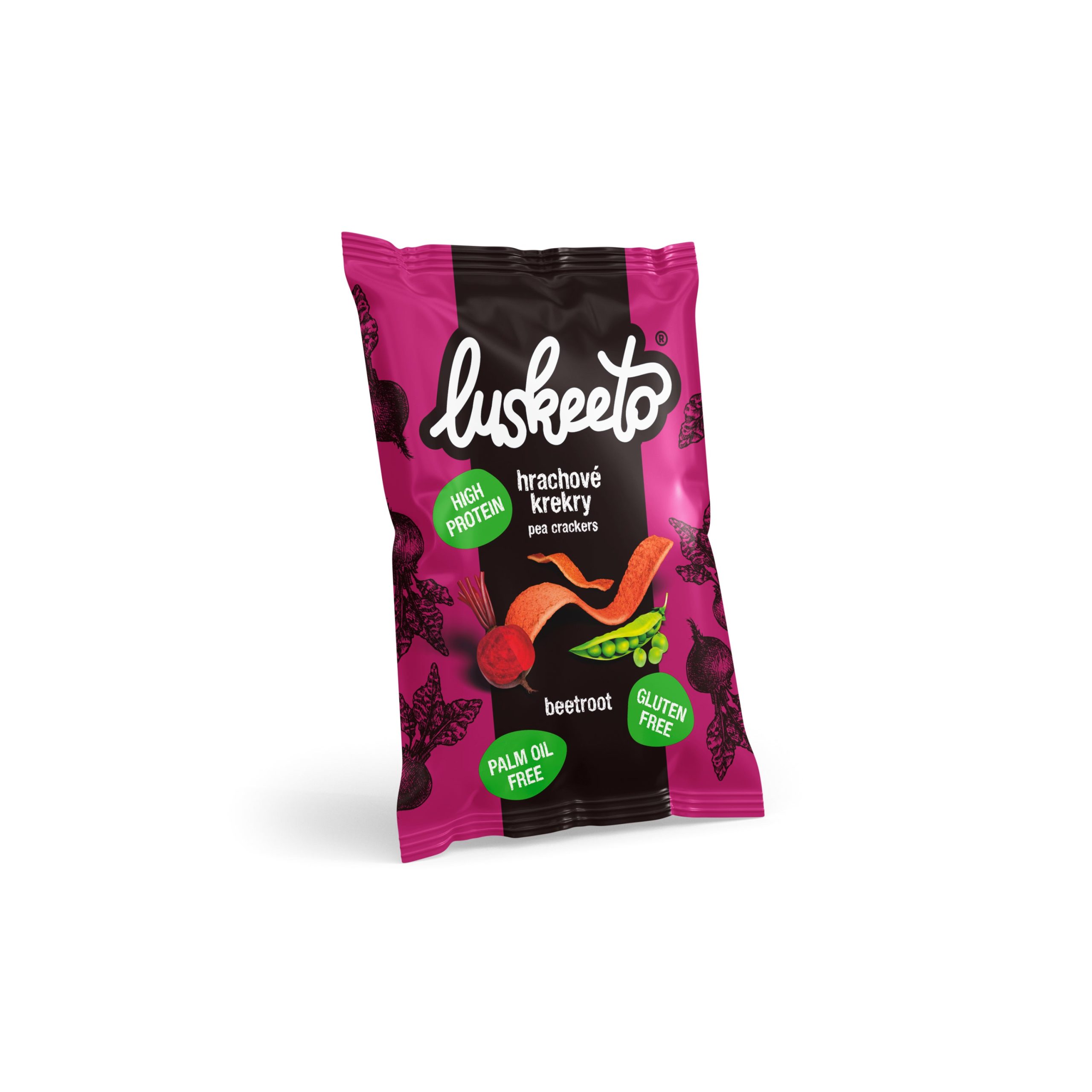 Luskeeto Krekry luštěninové s červenou řepou (40 g) Luskeeto