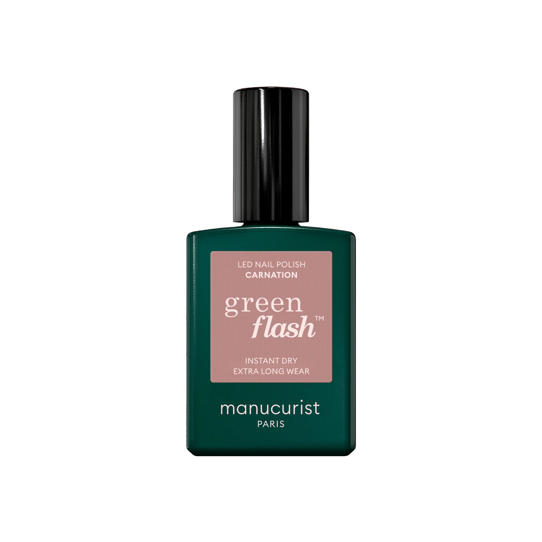 Manucurist Green Flash LED gel lak na nehty - Carnation (15 ml) - perleťový růžovo-béžový odstín Manucurist