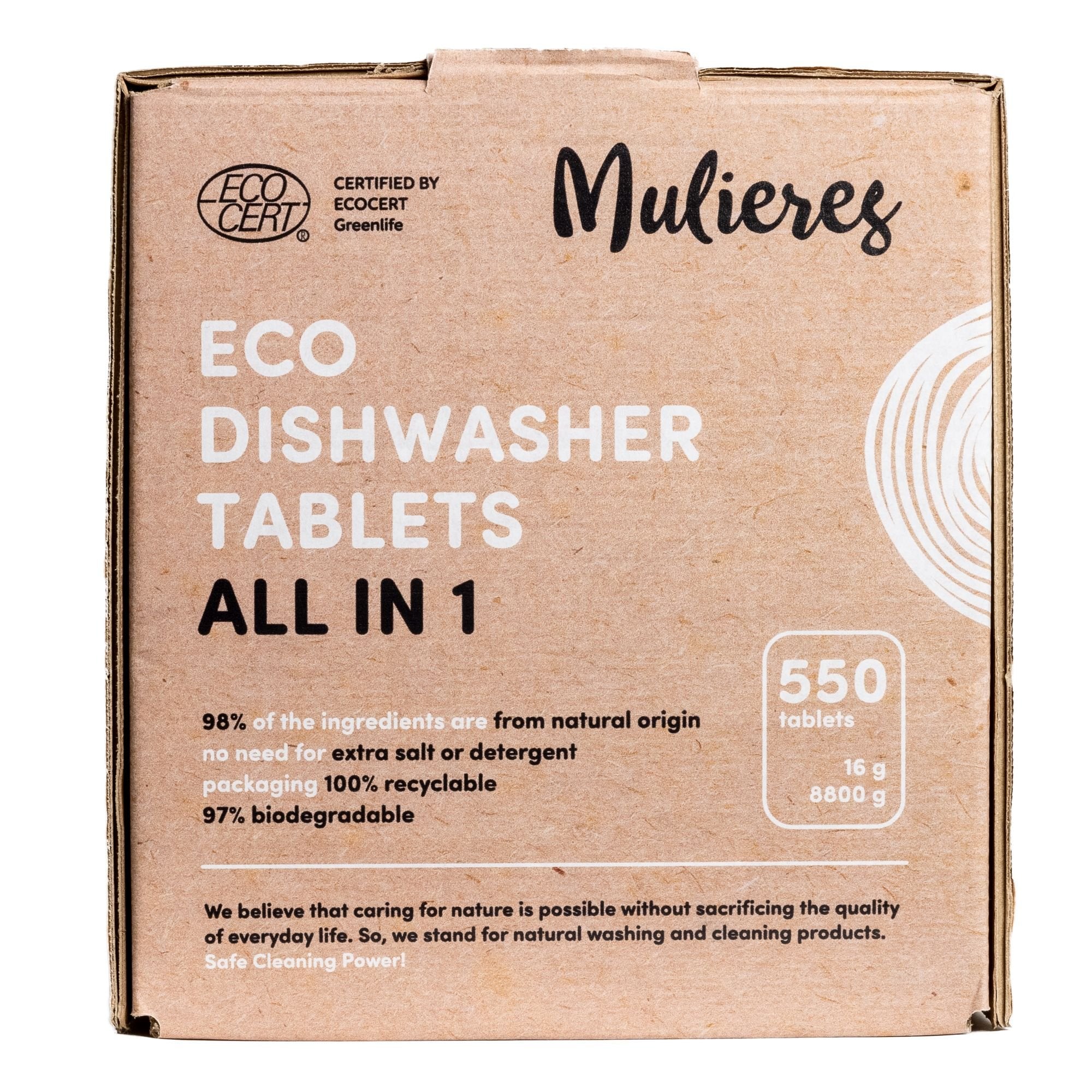 Mulieres Tablety do myčky - vše v jednom - cca 550 tablet - s certifikací ecocert ecodetergent Mulieres